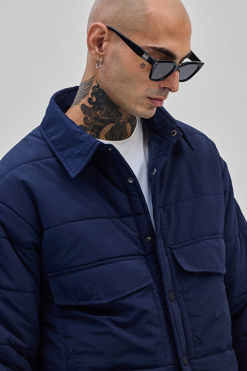SNITCH Navy Double Pocket Jacket - view 6