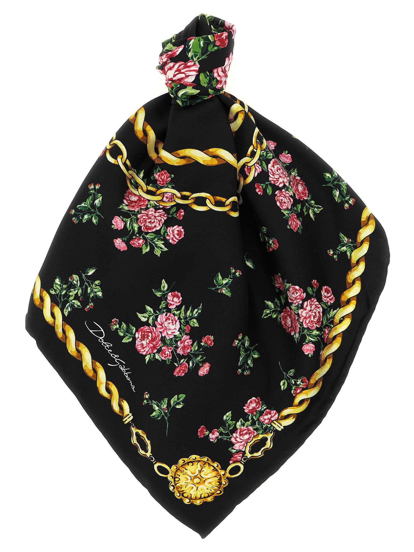Dolce & Gabbana Mazzolini Di Rose Scarf – 100% silk