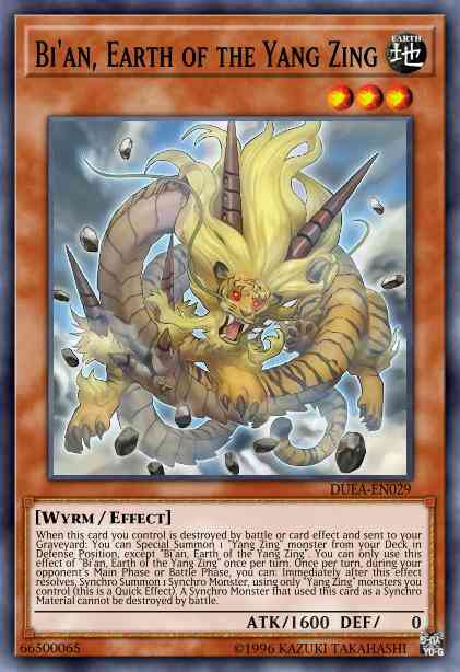 Yu-Gi-Oh! Bi'an, Earth of the Yang Zing - DUEA-EN029 - Super Rare - 1st Edition