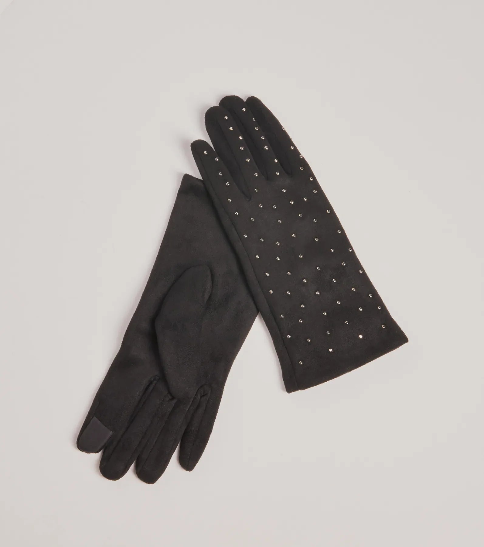 Windsor Sparkle Moment Faux Suede Rhinestone Gloves