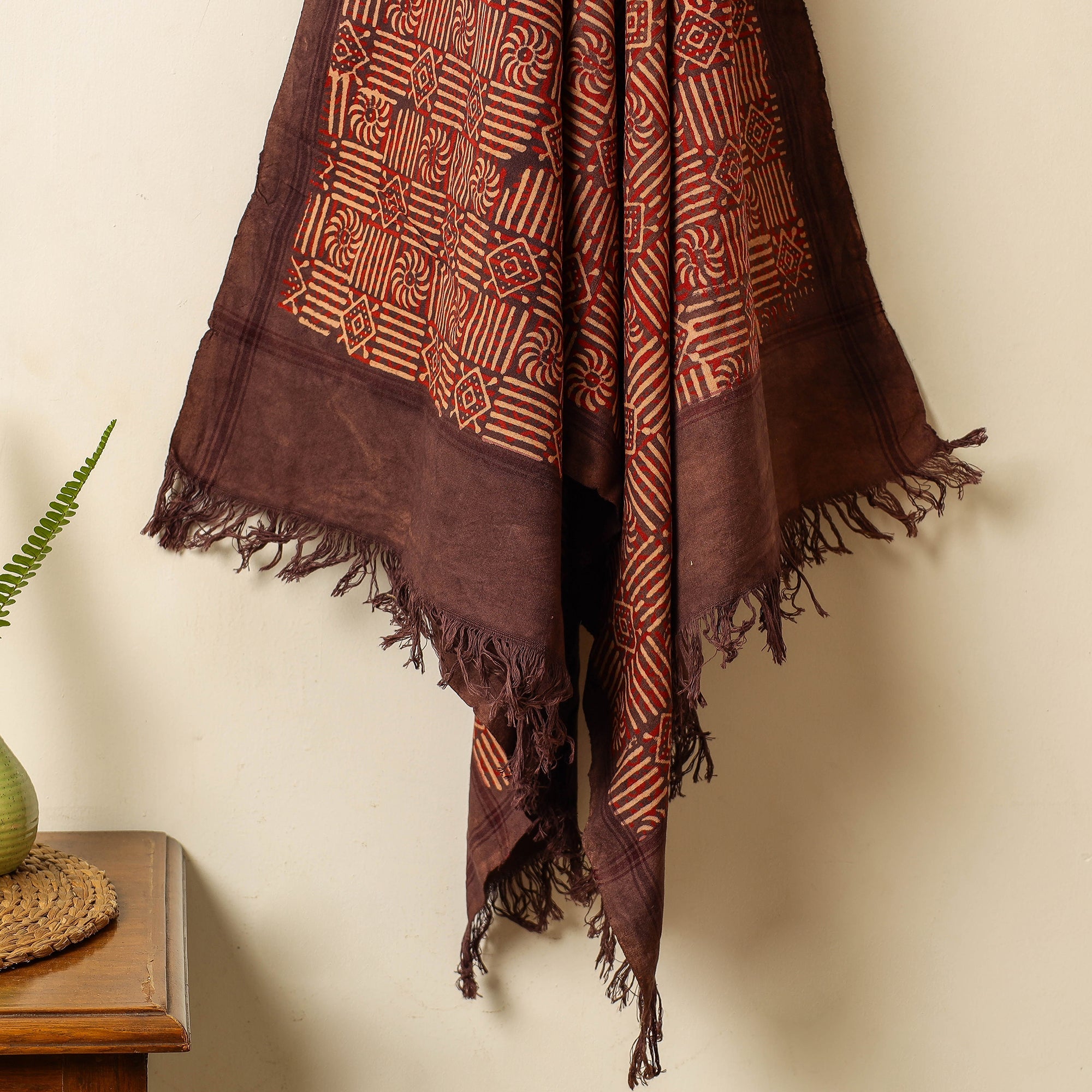 KACHCHH JI CHHAAP Brown - Block Print Cotton Ajrakh Handloom Towel - view 2