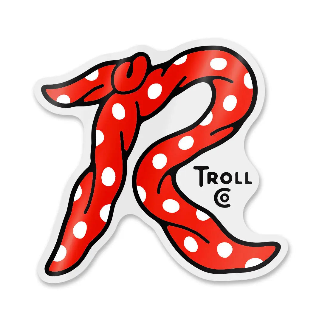 Radial Red Rosie R Sticker