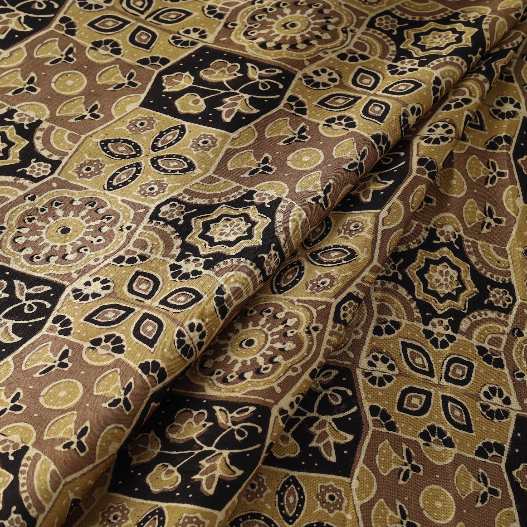 KACHCHH JI CHHAAP Brown - Modal Silk Ajrakh Print Fabric 13 - view 2