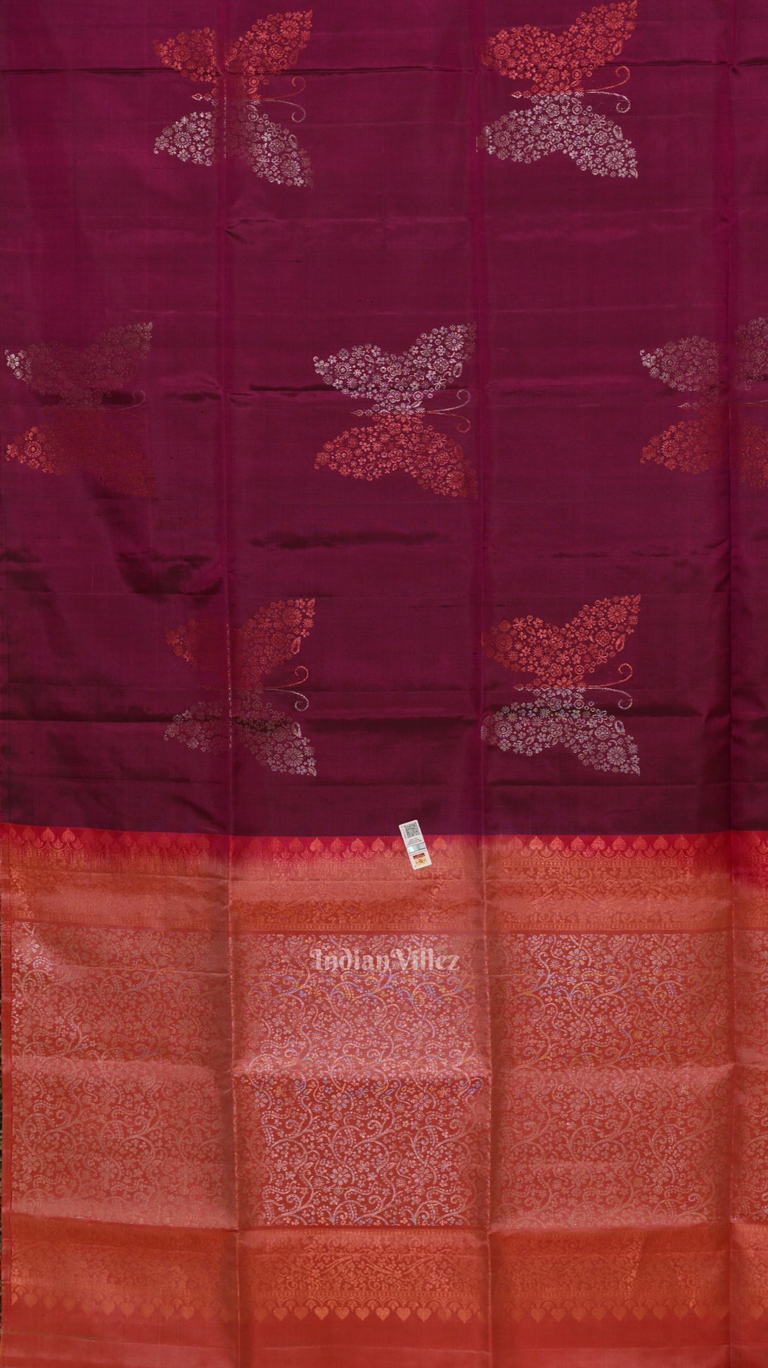 IndianVillèz Magenta Pink Pure Kanjivaram Soft Silk Saree