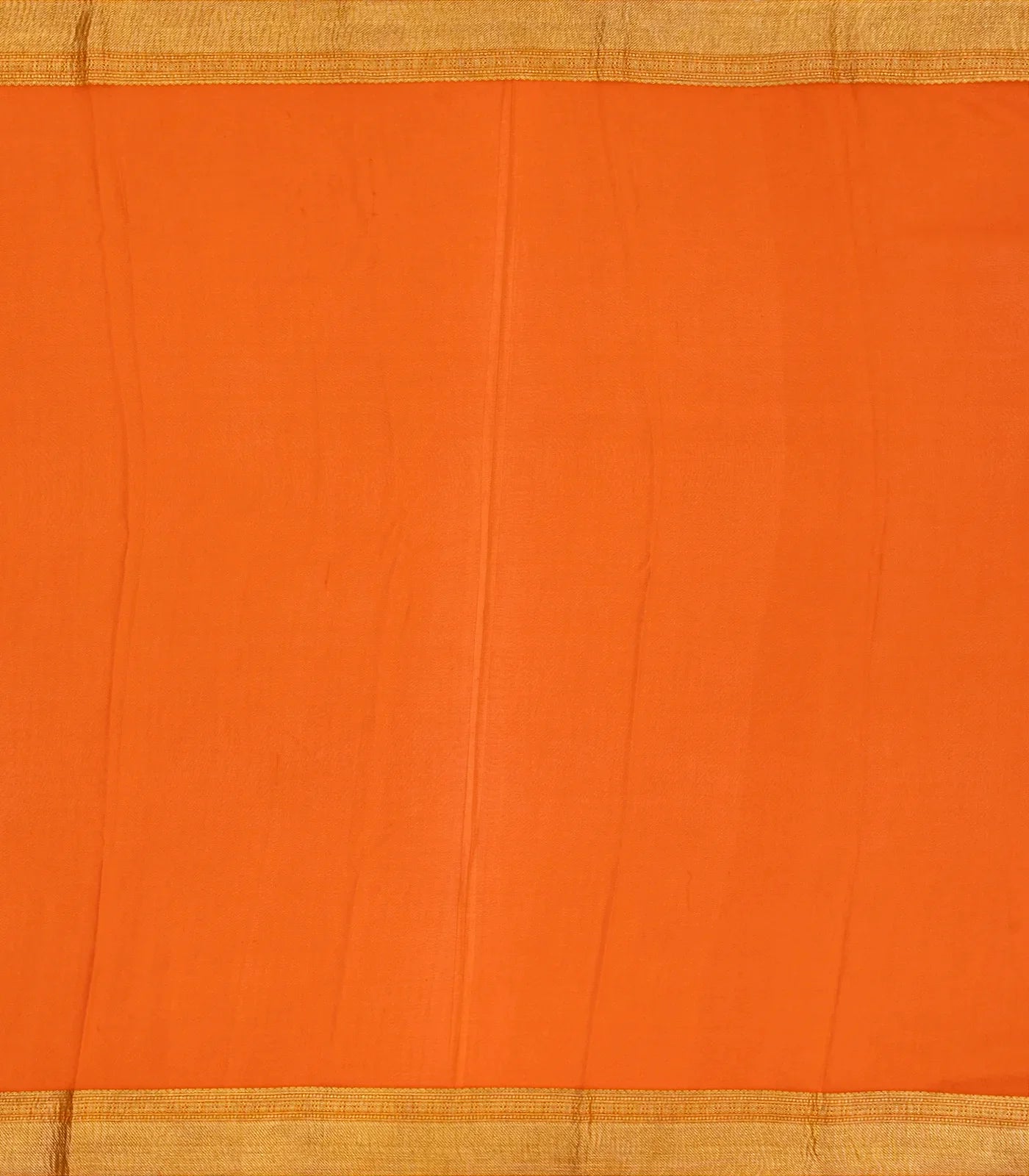 RmKV Orange Mysore Crepe Silk Saree With Floral Motifs & Zari Border - view 7