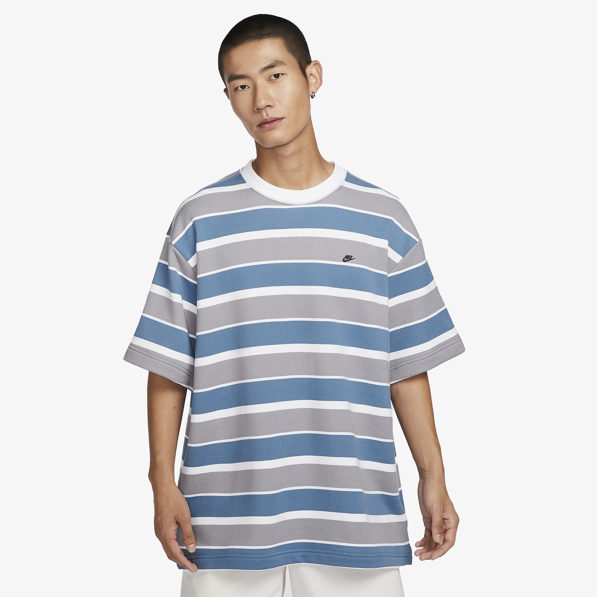 Nike | French Terry Short-sleeve Top { Aegean Storm/white/black