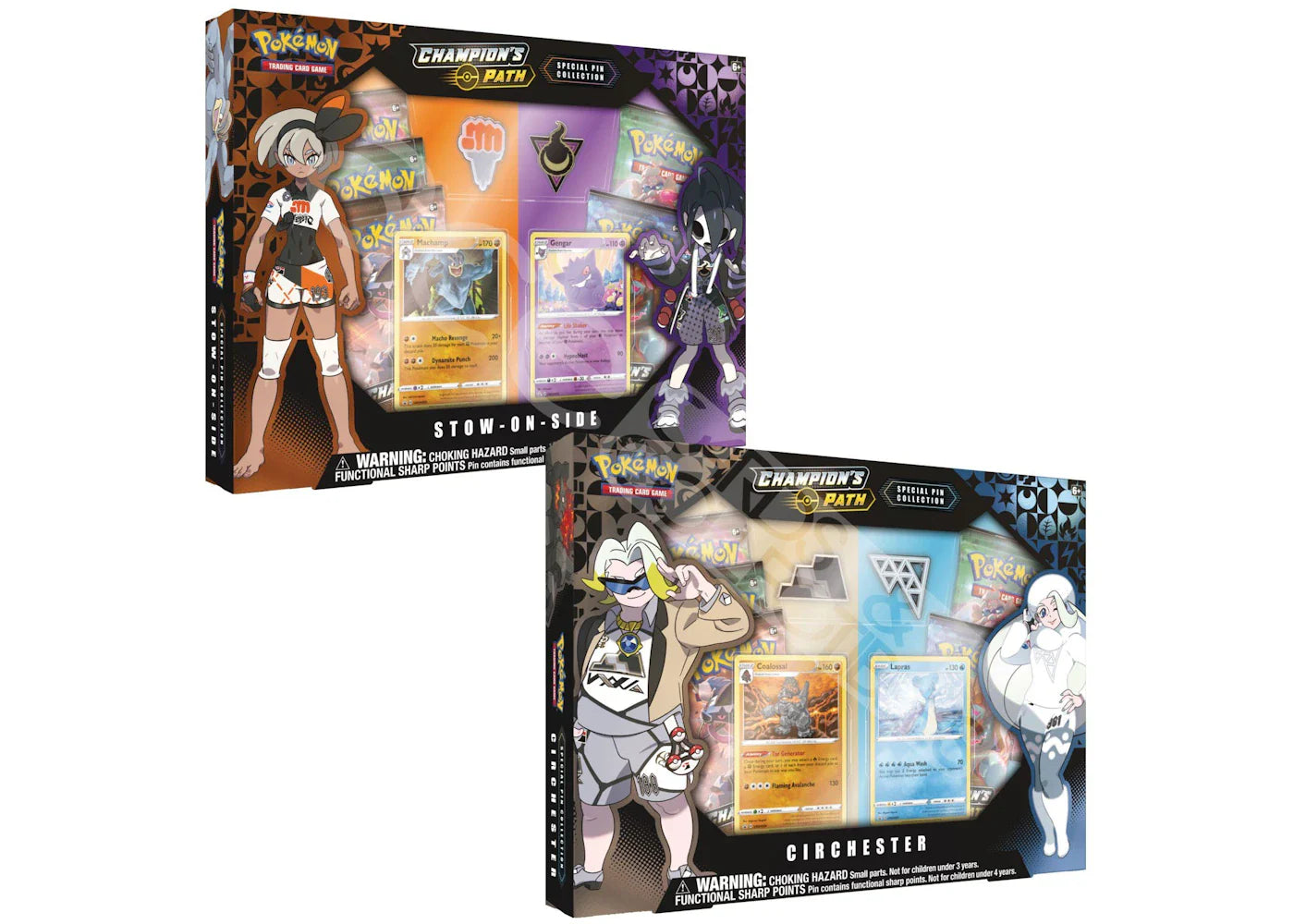 Pokémon 2020 Pokemon TCG Sword and Shield Champion's Path Special Pin Collection Stow-On-Side/Circhester Bundle