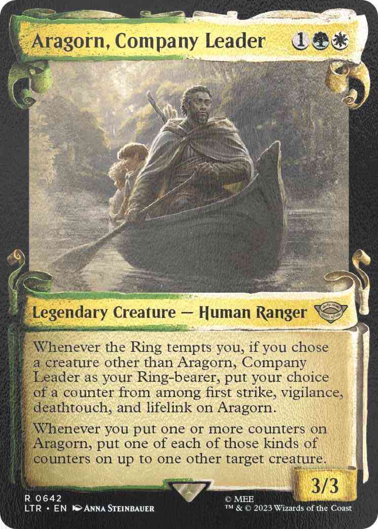 Aragorn company leader – Magic Aragorn, Company Leader [642] [Scrolls Showcase] [The Lord of the Rings: Tales of Middle-earth] [Silver Foil]
