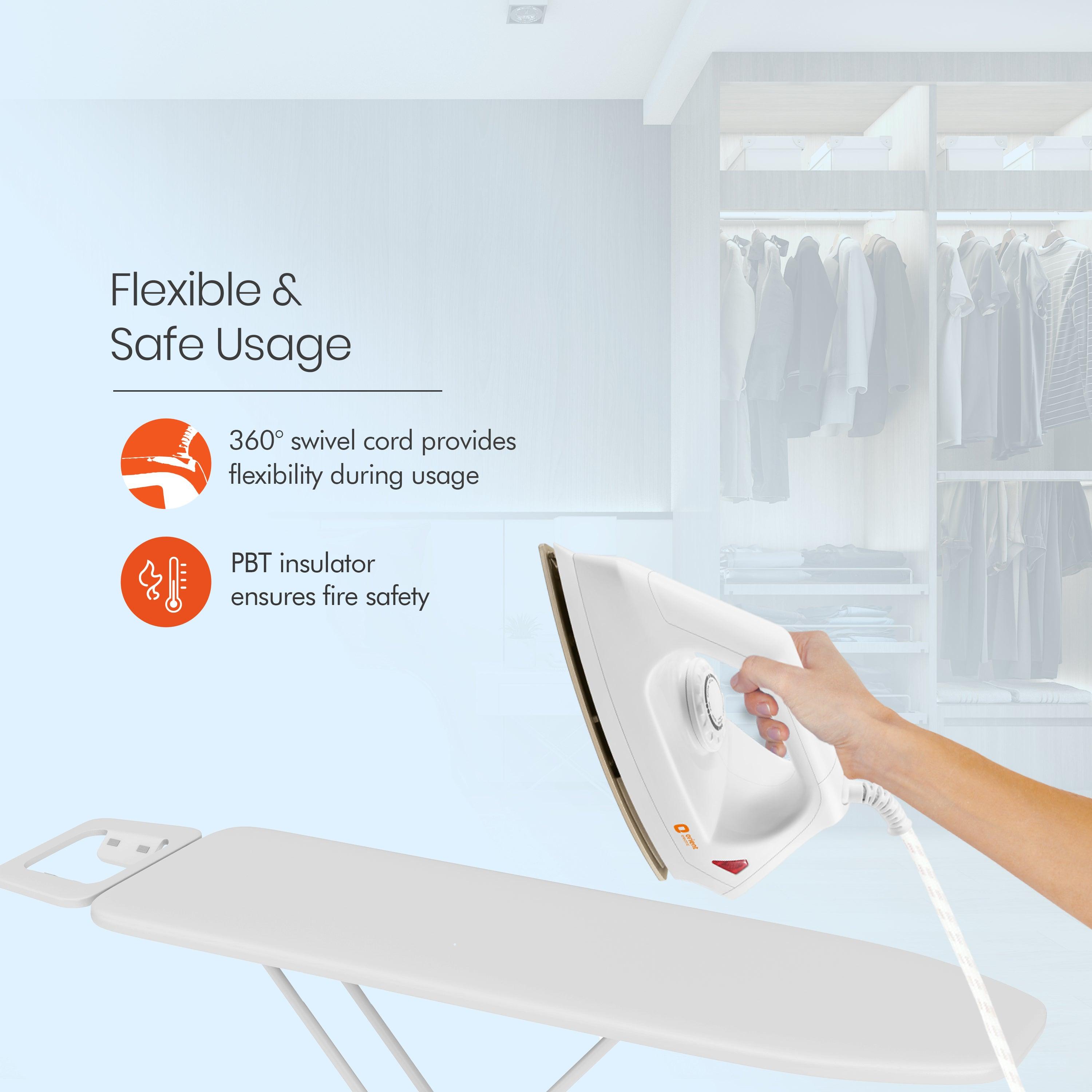 orientelectric Fabrismooth Non-Stick Dry Iron (White) - view 4