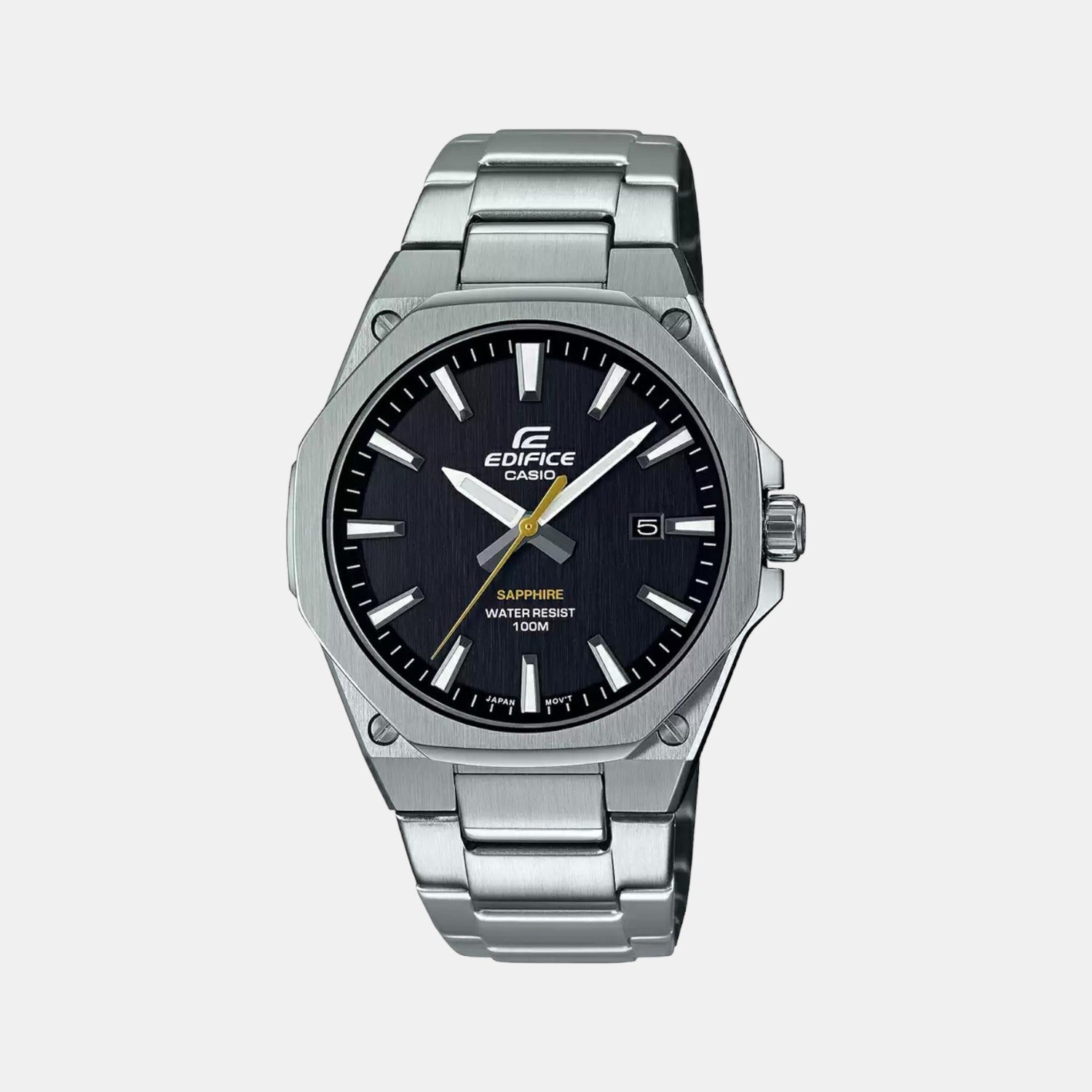 Casio Edifice Men Quartz Black Dial Analog Stainless Steel Watch ED539