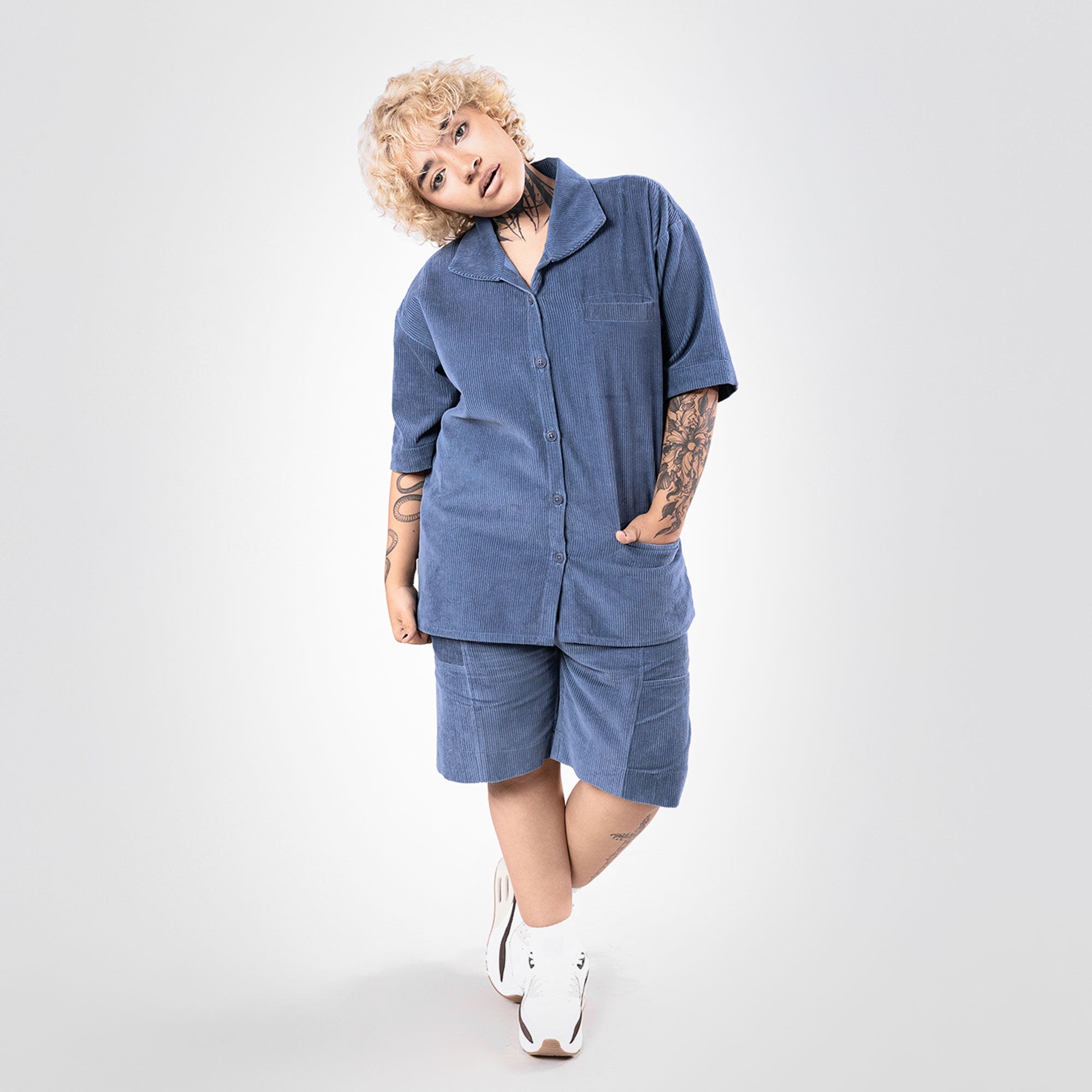 Superkicks | Corduroy Shorts { Estate Blue - view 3