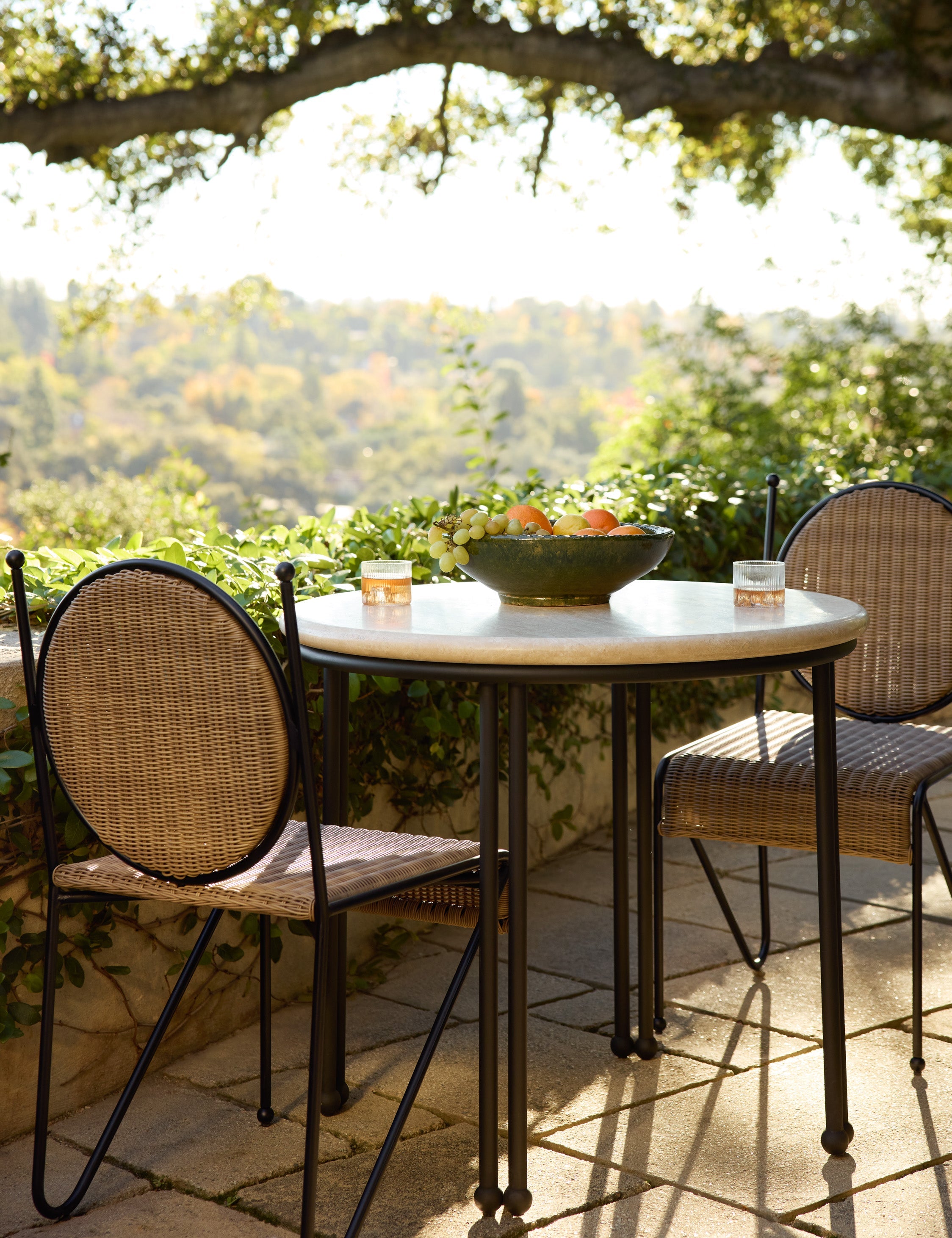 Lulu and Georgia Lanata Outdoor Bistro Table – Travertine - view 2