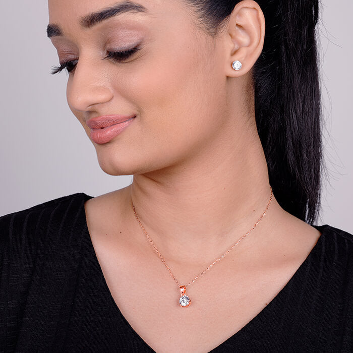 GIVA Jewellery Rose Gold Classic Zircon Set - view 2
