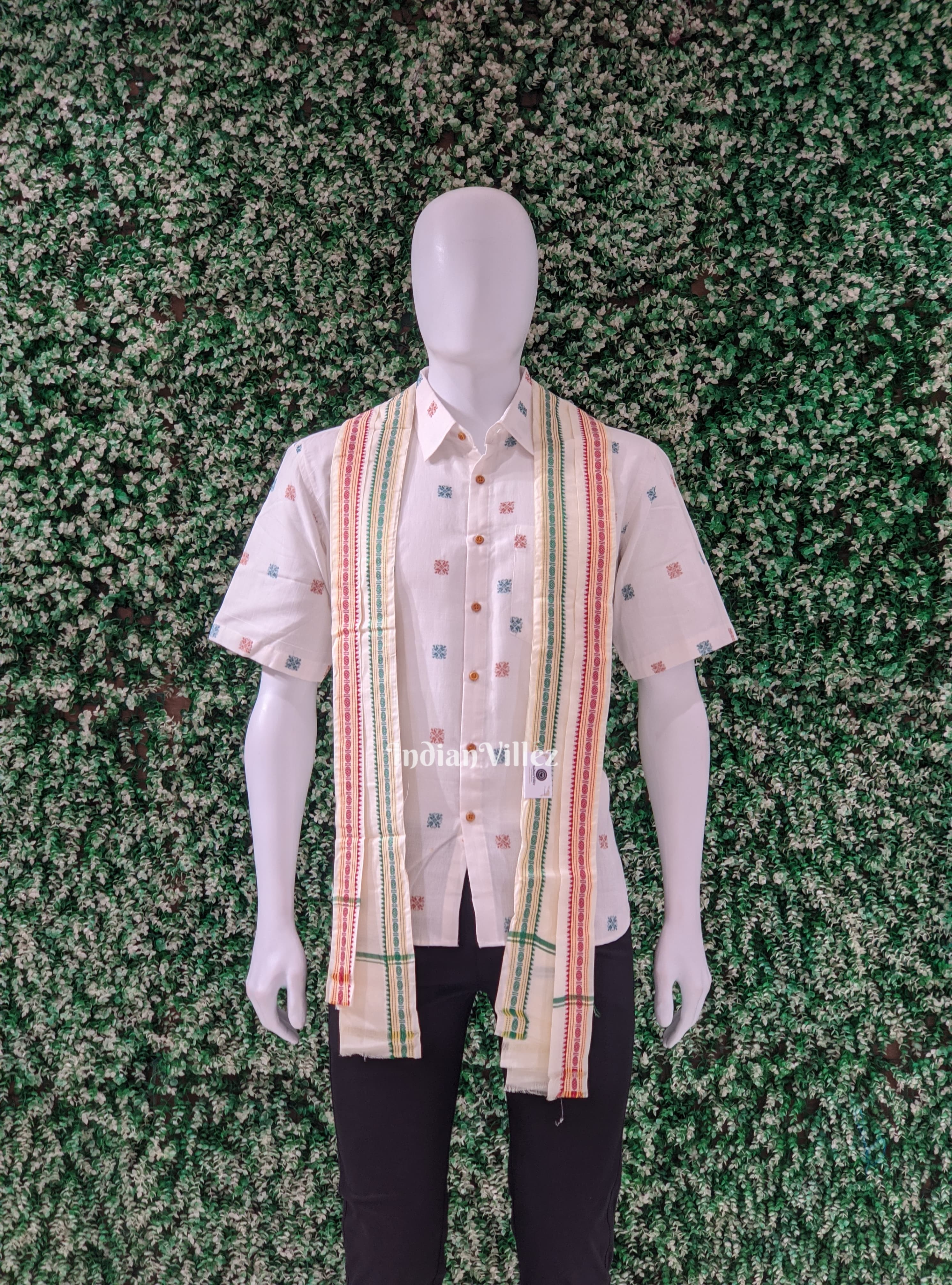 IndianVillèz Premium Handwoven Cotton Uttariya for Men