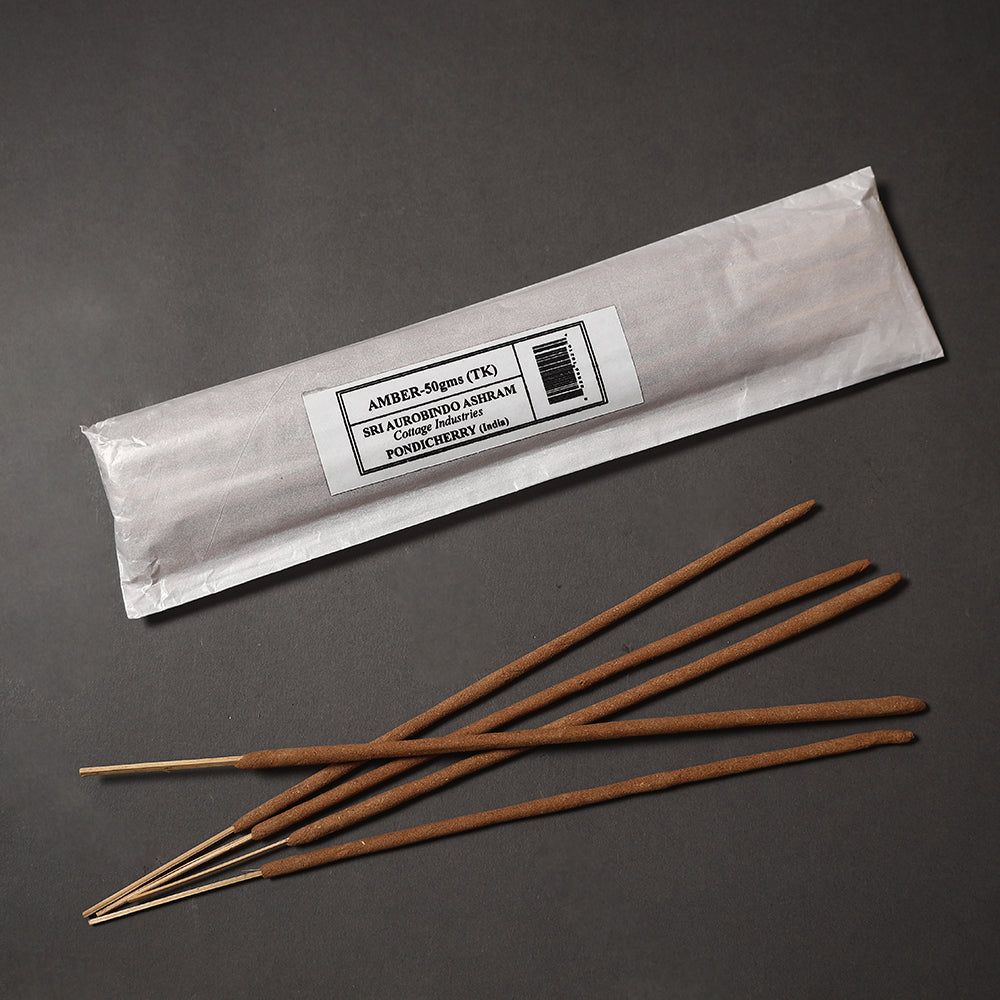 SRI AUROBINDO ASHRAM - PONDICHERRY Amber - Sri Aurobindo Ashram Natural Incense Sticks (50 gm)