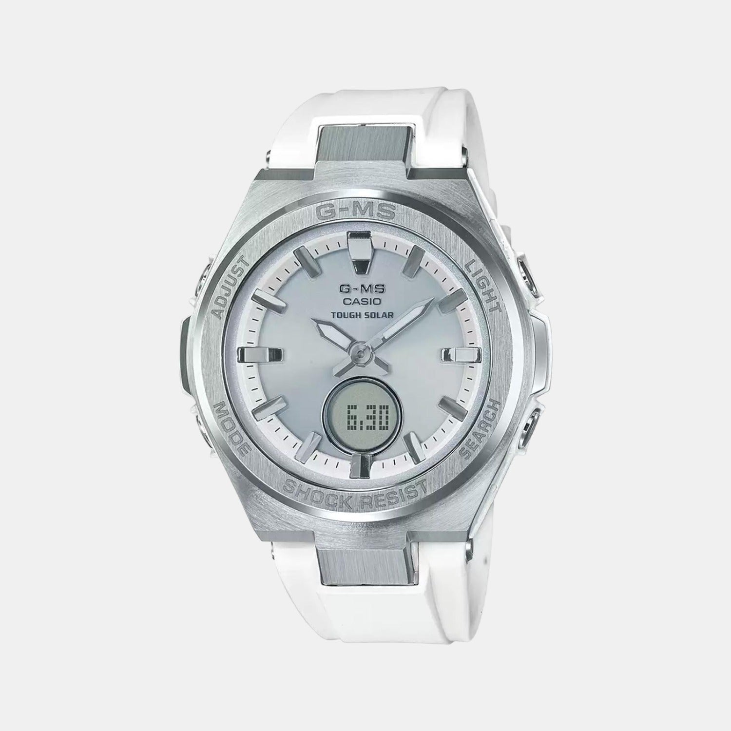 Casio Baby-G Women Quartz Silver Dial Analog-Digital Stainless Steel Watch BX132