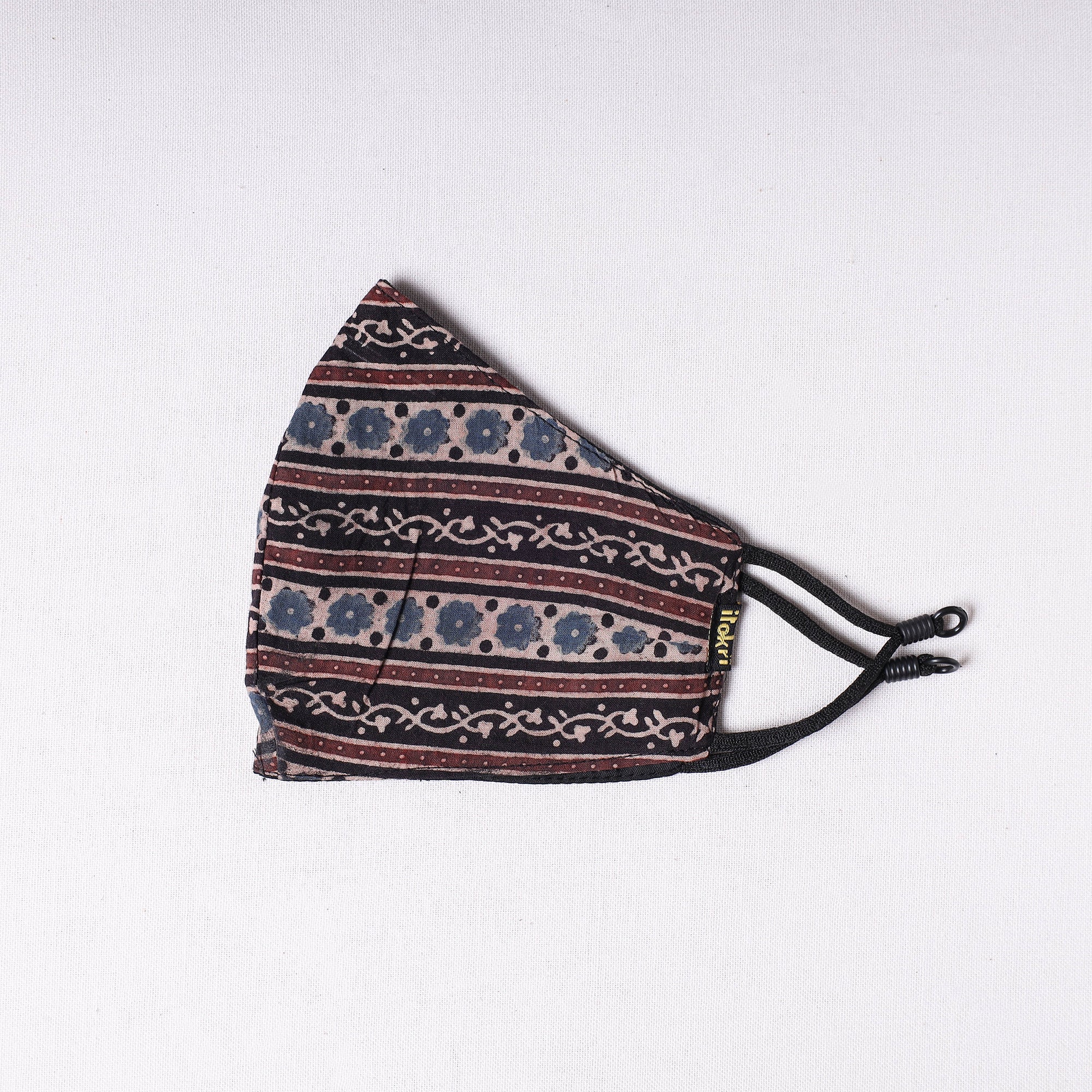 JALPARI Ajrakh Block Printed Cotton 3 Layer Snug Fit Face Cover