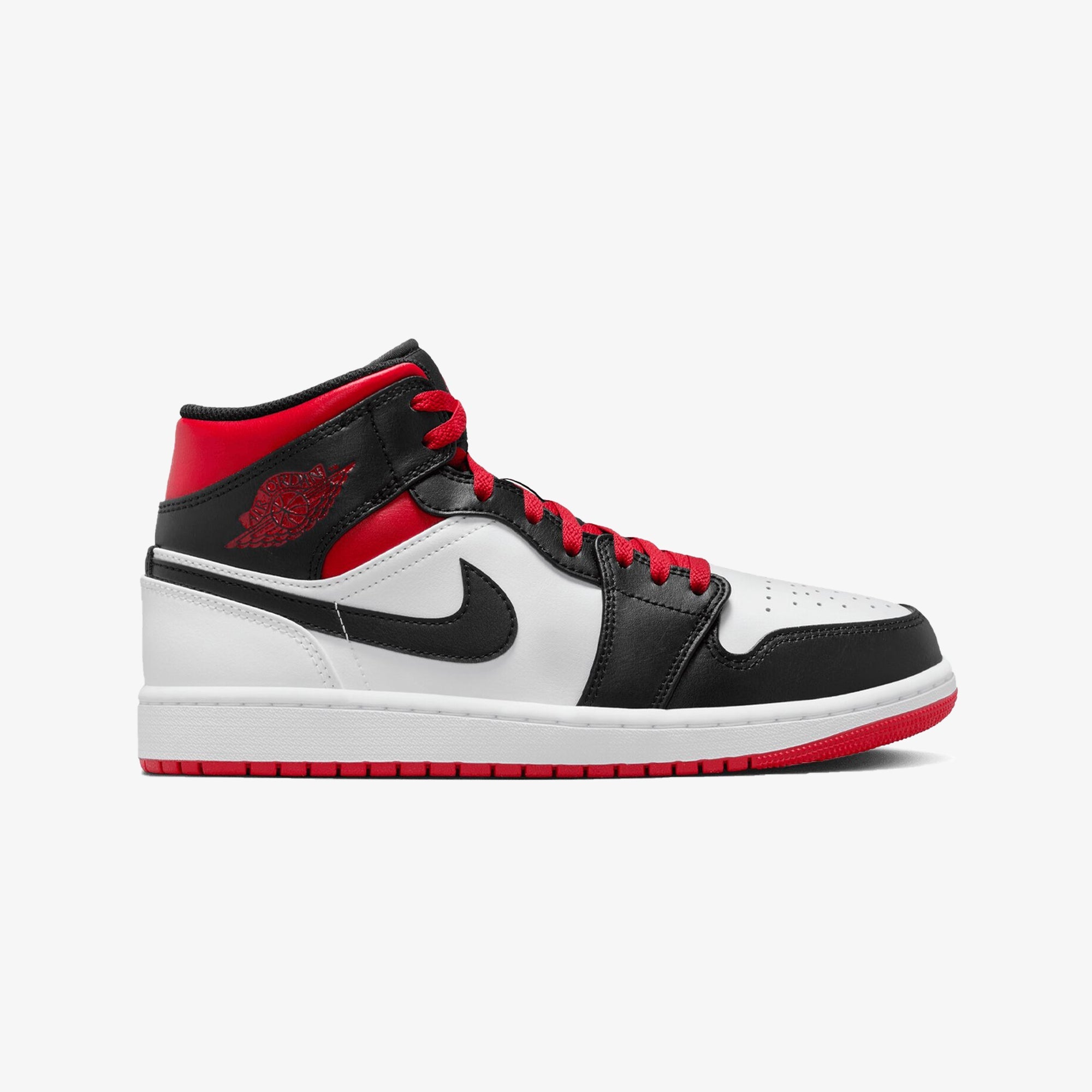 Jordan | AIR JORDAN 1 MID { WHITE/GYM RED-BLACK - view 6