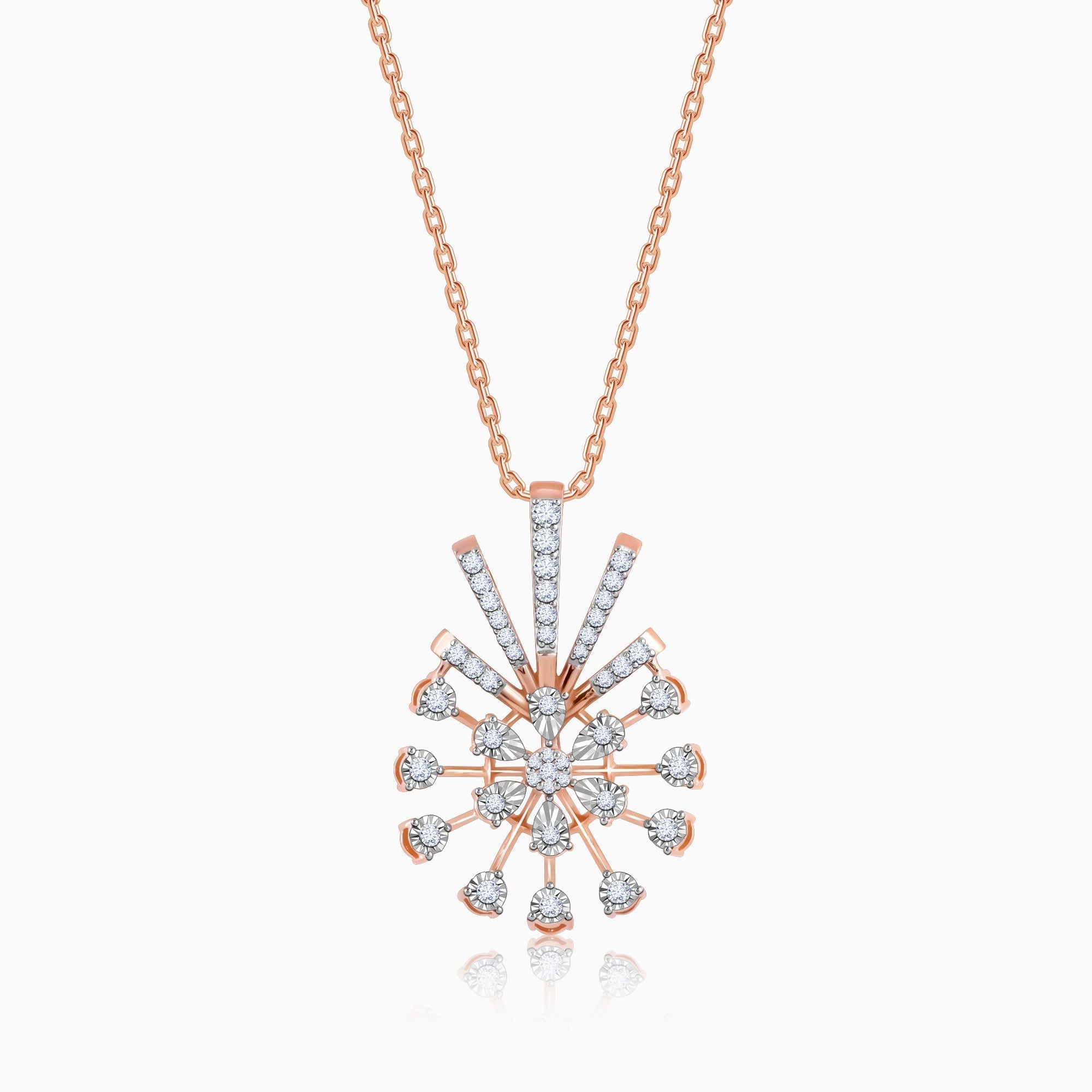 GIVA Jewellery Rose Gold Sinhaparni Diamond Pendant