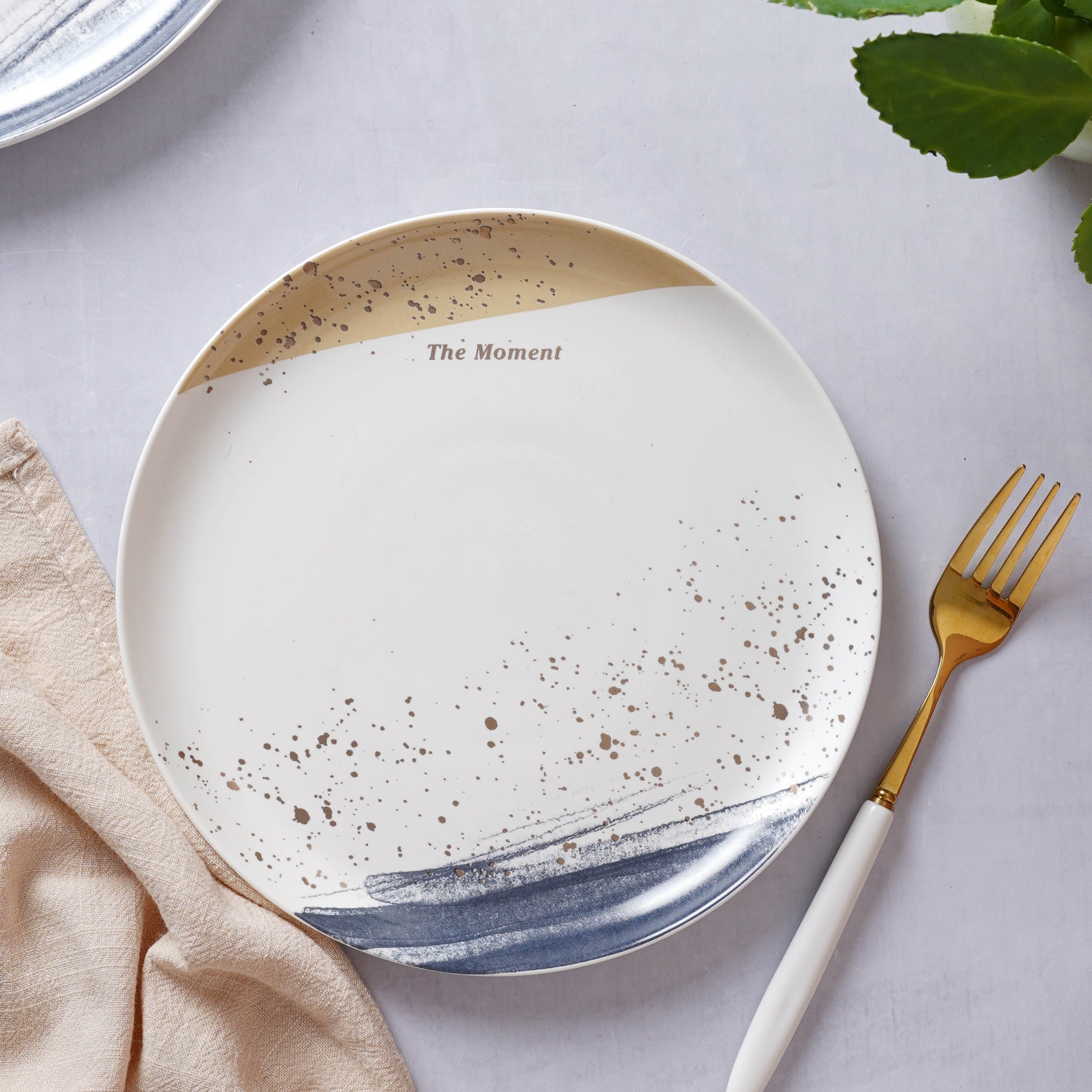 Nestasia Midnight Ceramic Snack Plate 6 Inch