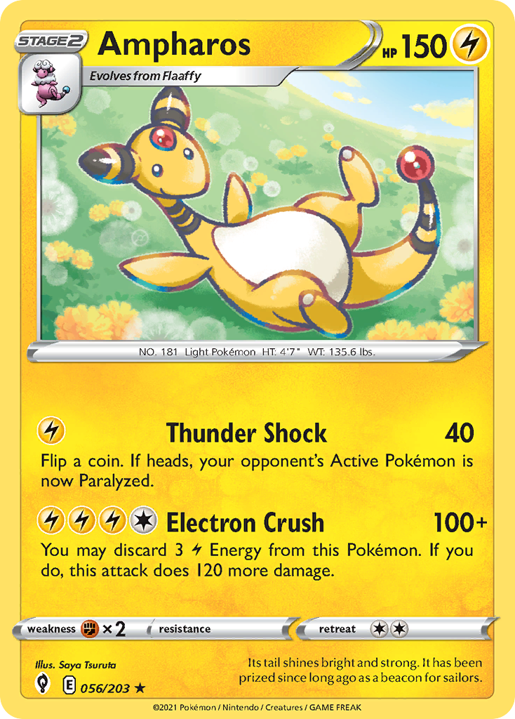 Rare swsh7-056 reverse – Pokémon Ampharos - 056/203 - Rare [swsh7-056] [Reverse Holo] - Ampharos - 056/203 - Rare
