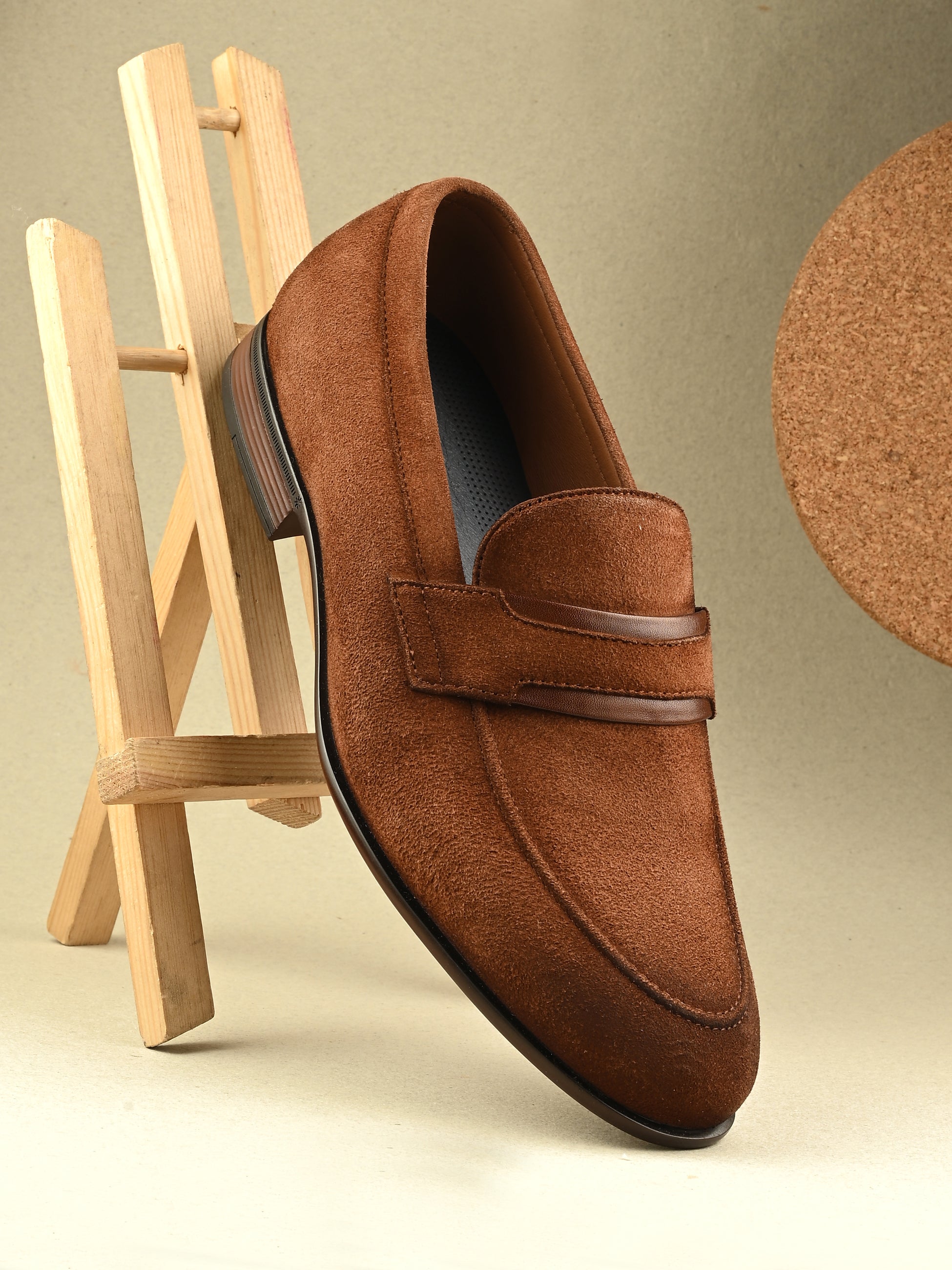 Stardust Penny Loafers by Aspeerio – Tan - view 2