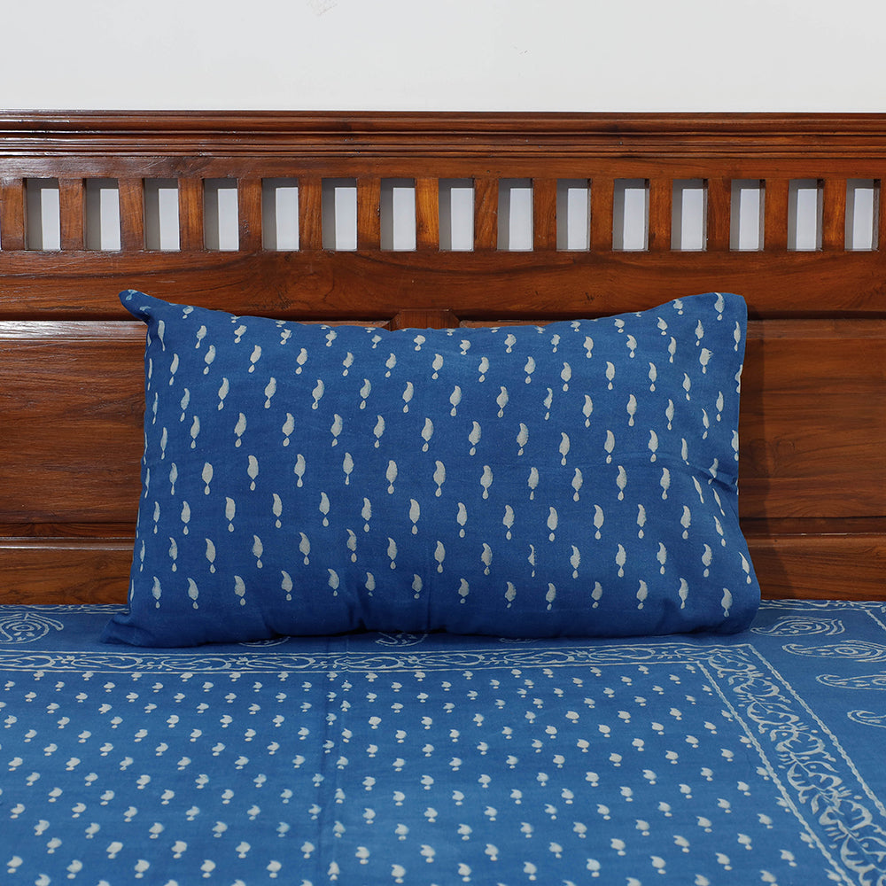 AHA VASTRA HANDLOOM Blue - Akola Block Printing Jhiri Pure Handloom Cotton Single Bedcover (94 x 59 in) - view 2