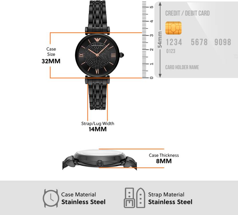 Emporio Armani Gianni T-Bar Black Dial Women 32mm - view 2