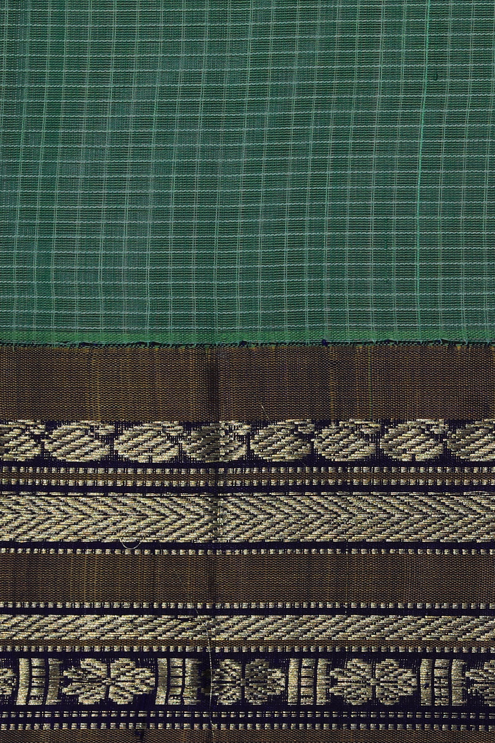 Kalanjali Gadwal Cotton Green Saree – Women's - view 2