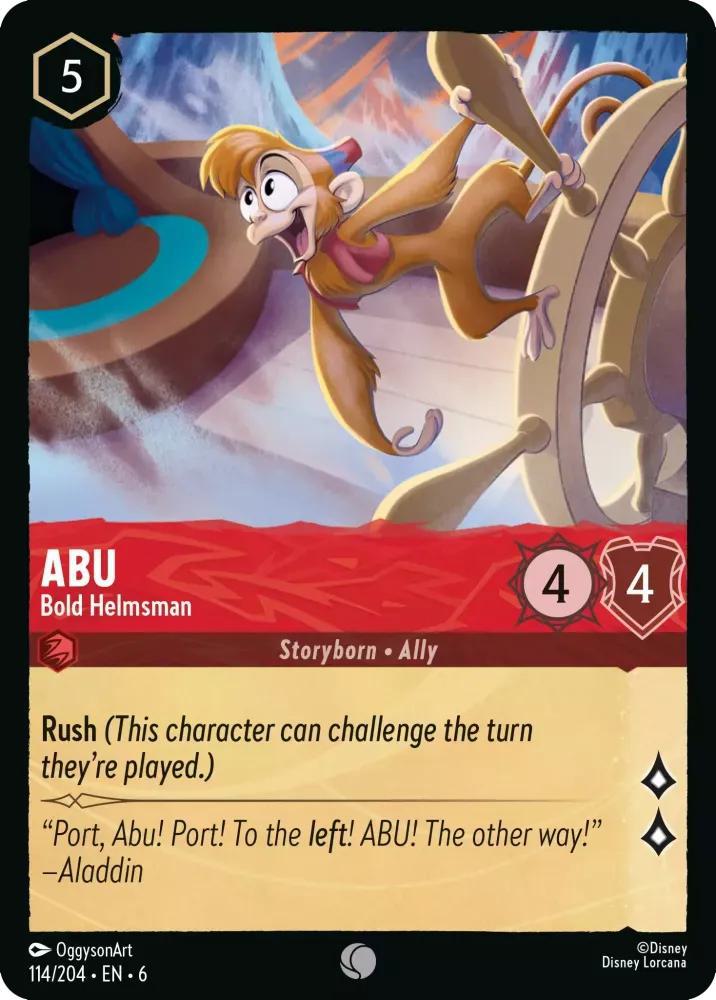 204 azurite sea – Lorcana Abu - Bold Helmsman - 114/204 [Azurite Sea] [Non-Foil]