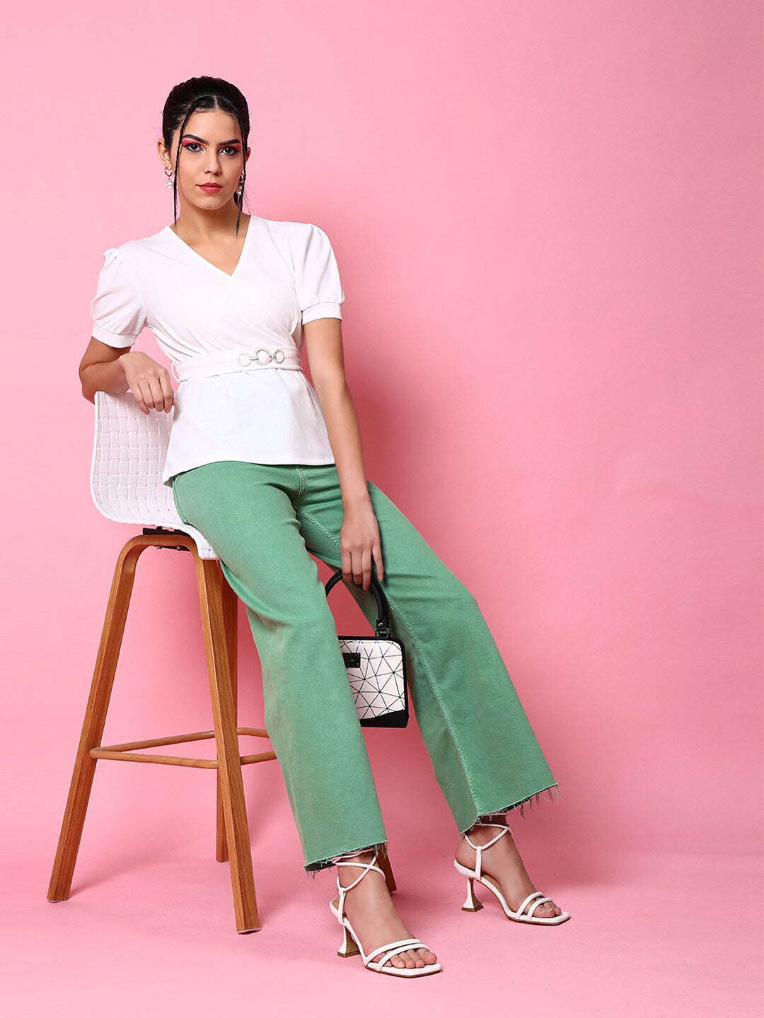 Freehand By The Indian Garage Co Women V Neck Peplum Top - view 4