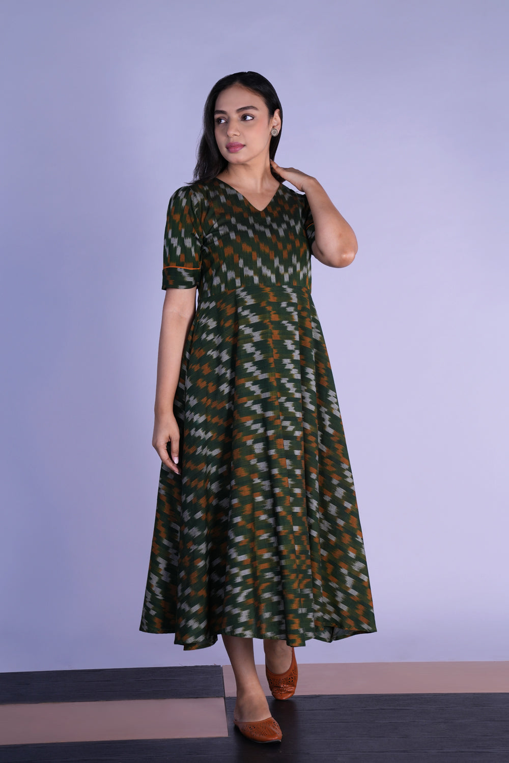 Kalanjali Ethnics Handwoven cotton Pochampally Ikat dress - view 2