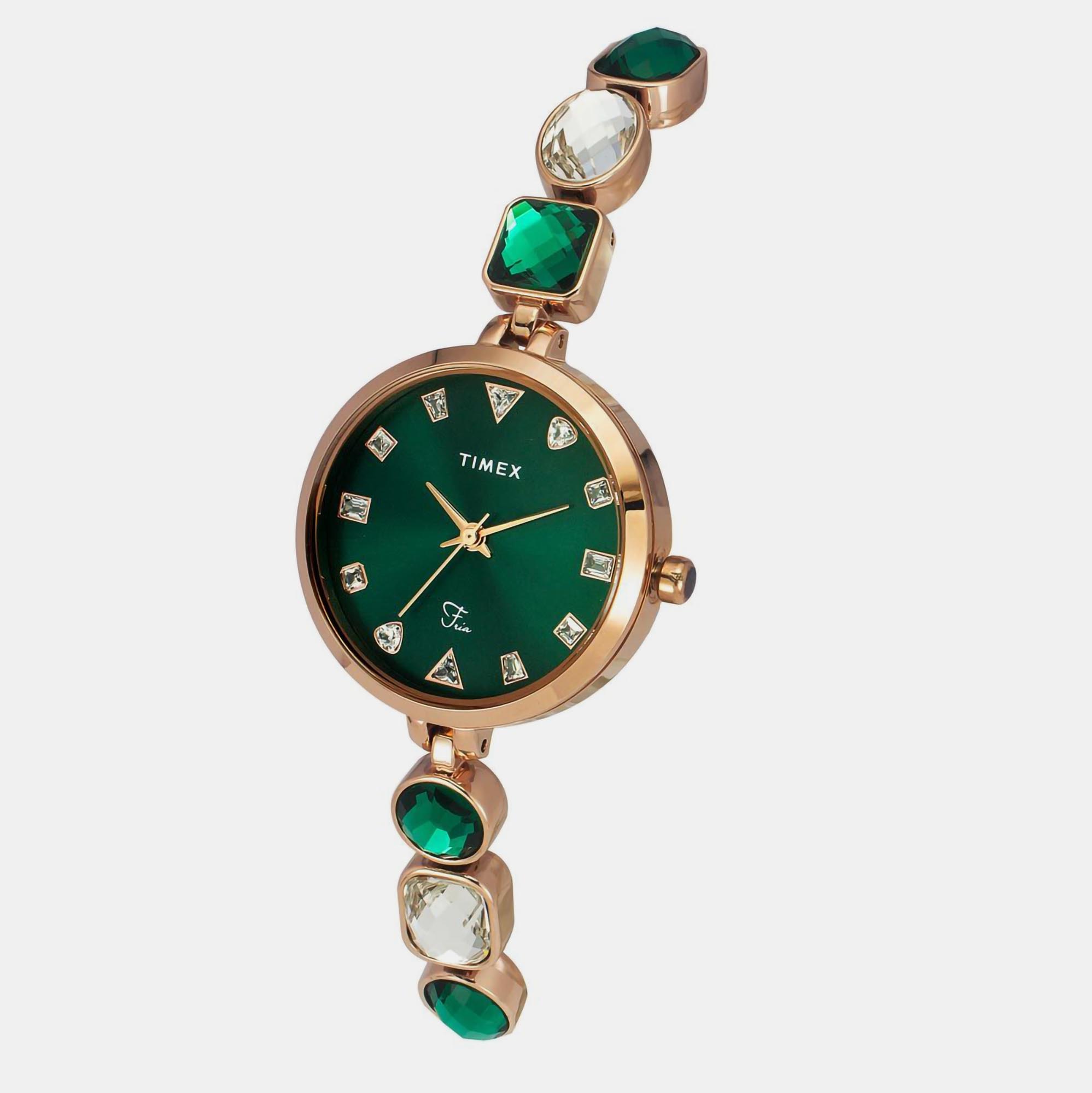 Timex Fria Women Quartz Green Dial Analog Brass Watch TWEL17301 - view 2