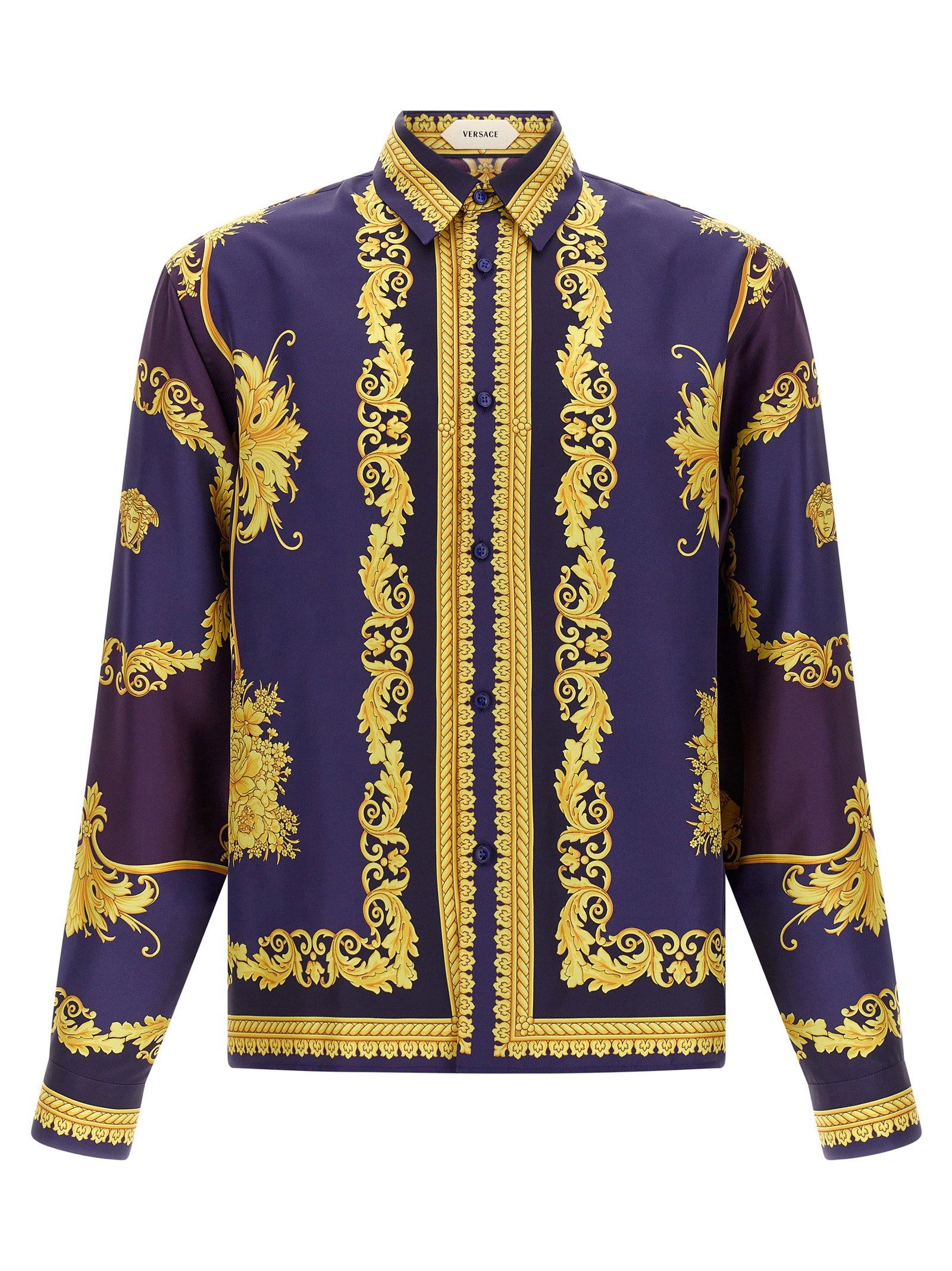 Versace New Barocco Twill Shirt – 100% silk