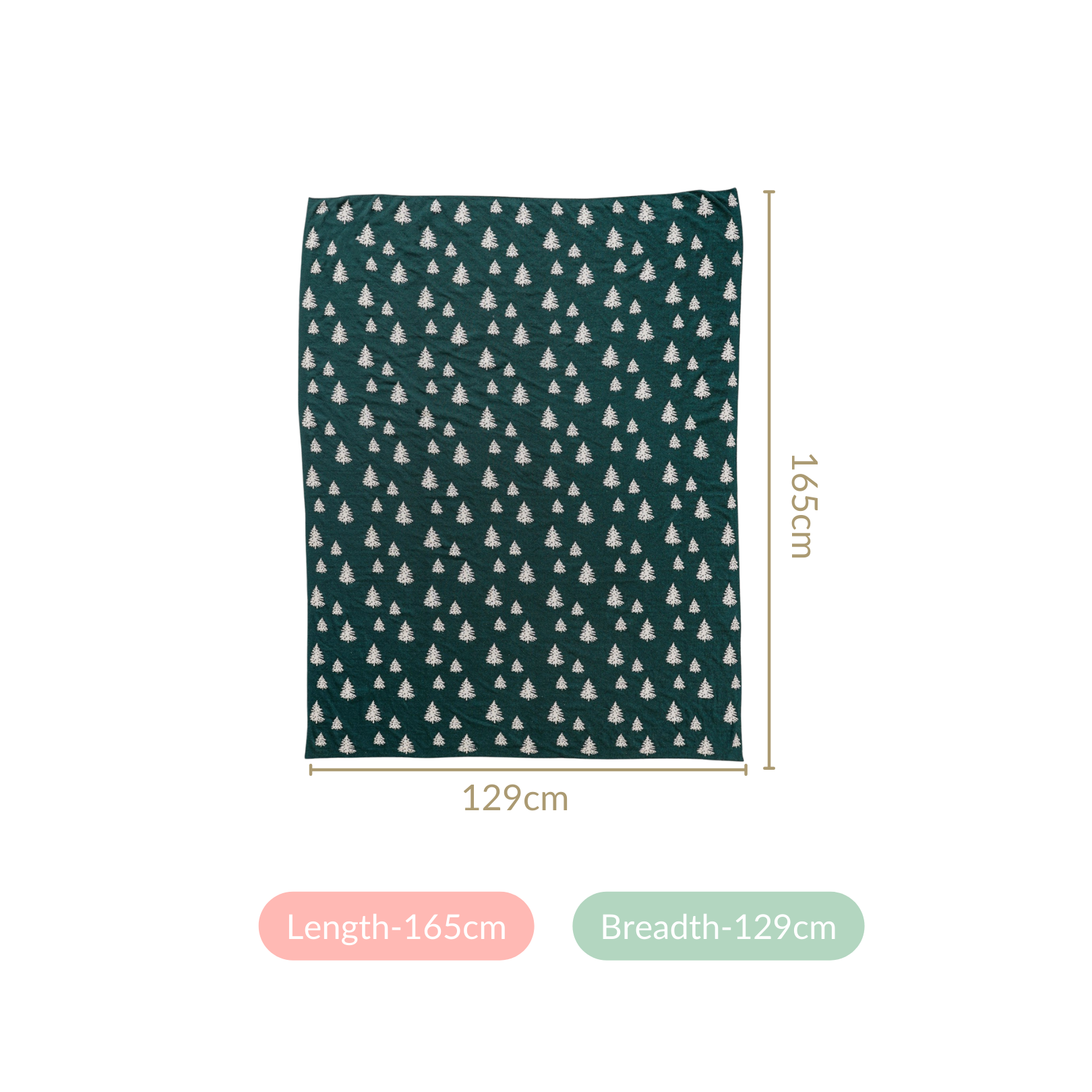 Nestasia Green Reversible Christmas Tree Throw Blanket - view 4
