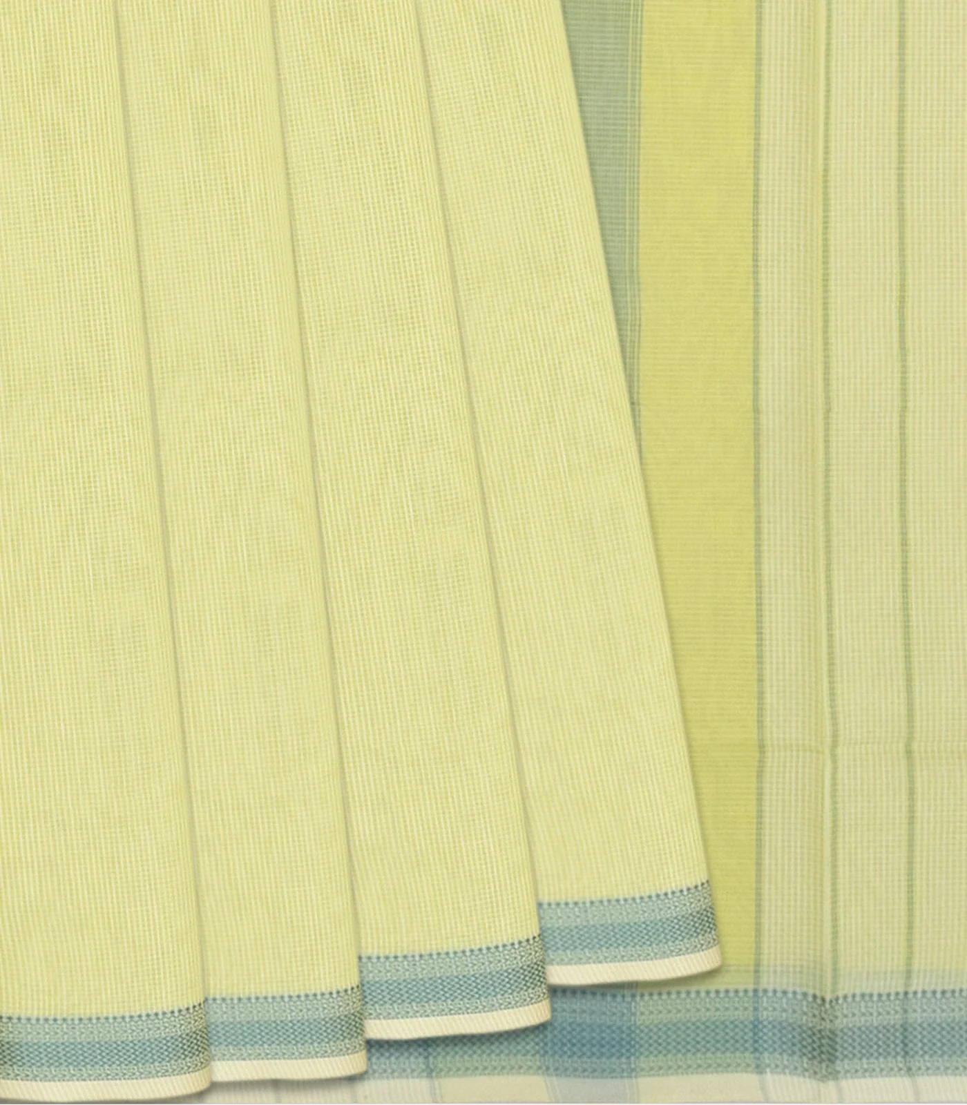 RmKV Light Green Handloom Silk Cotton Saree With Checks-Light Green