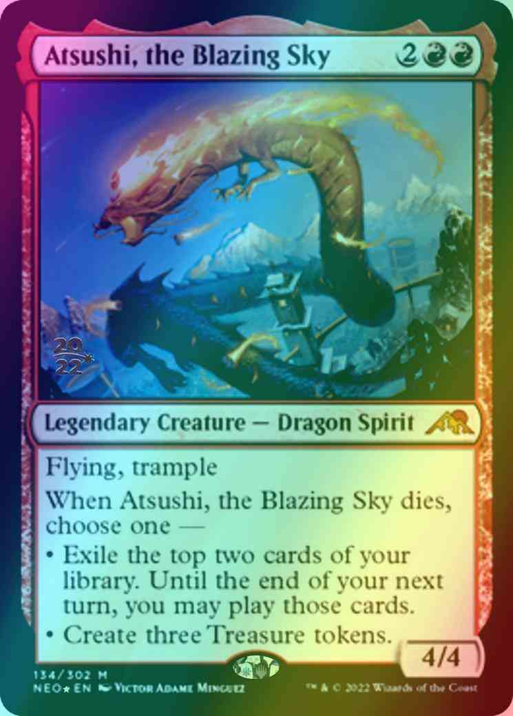 Atsushi the blazing – Magic Atsushi, the Blazing Sky [Prerelease] [134s] [Kamigawa: Neon Dynasty: Promos] [Foil]