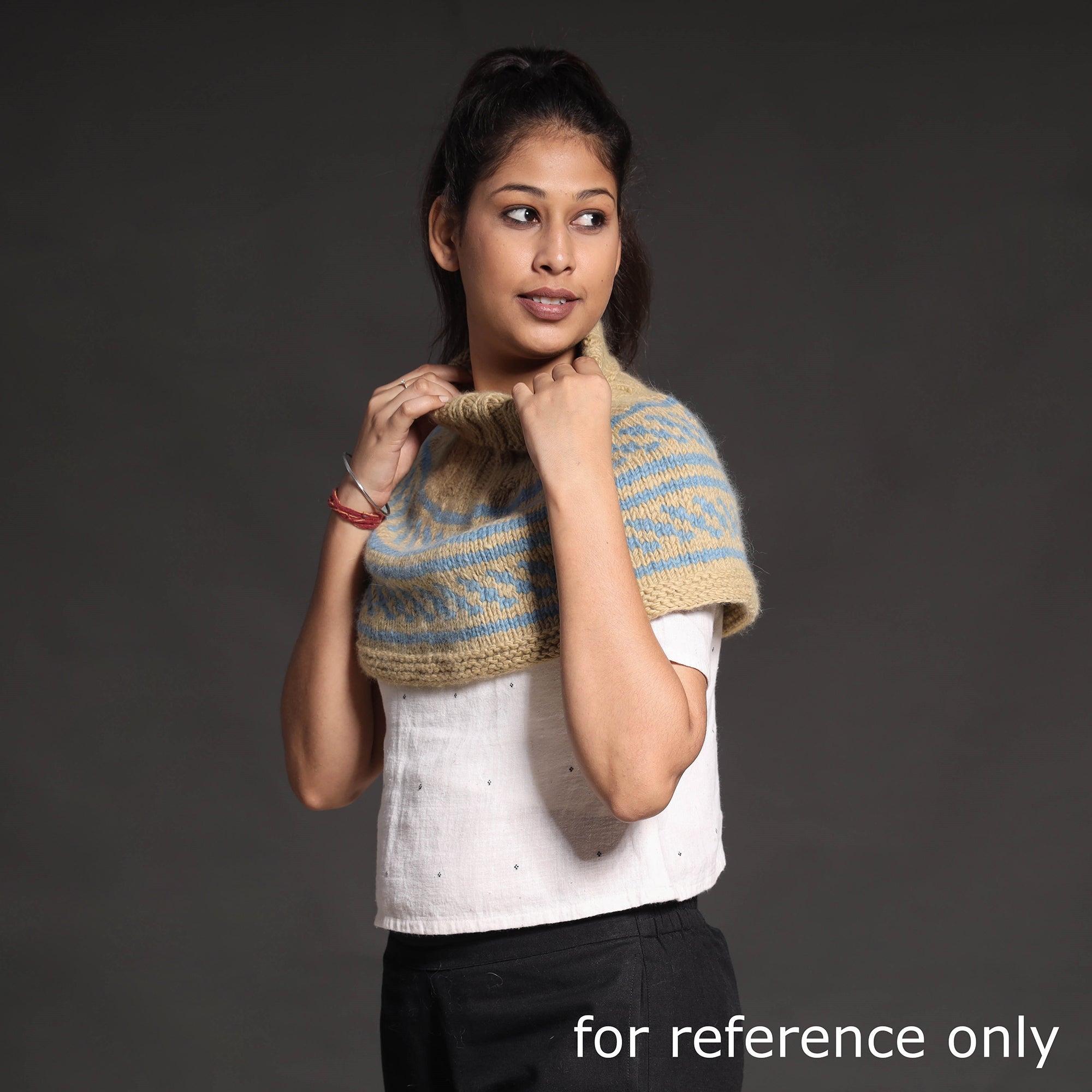 Brown - Kullu Karishma Handwoven Merino Wool Neck Warmer - view 3