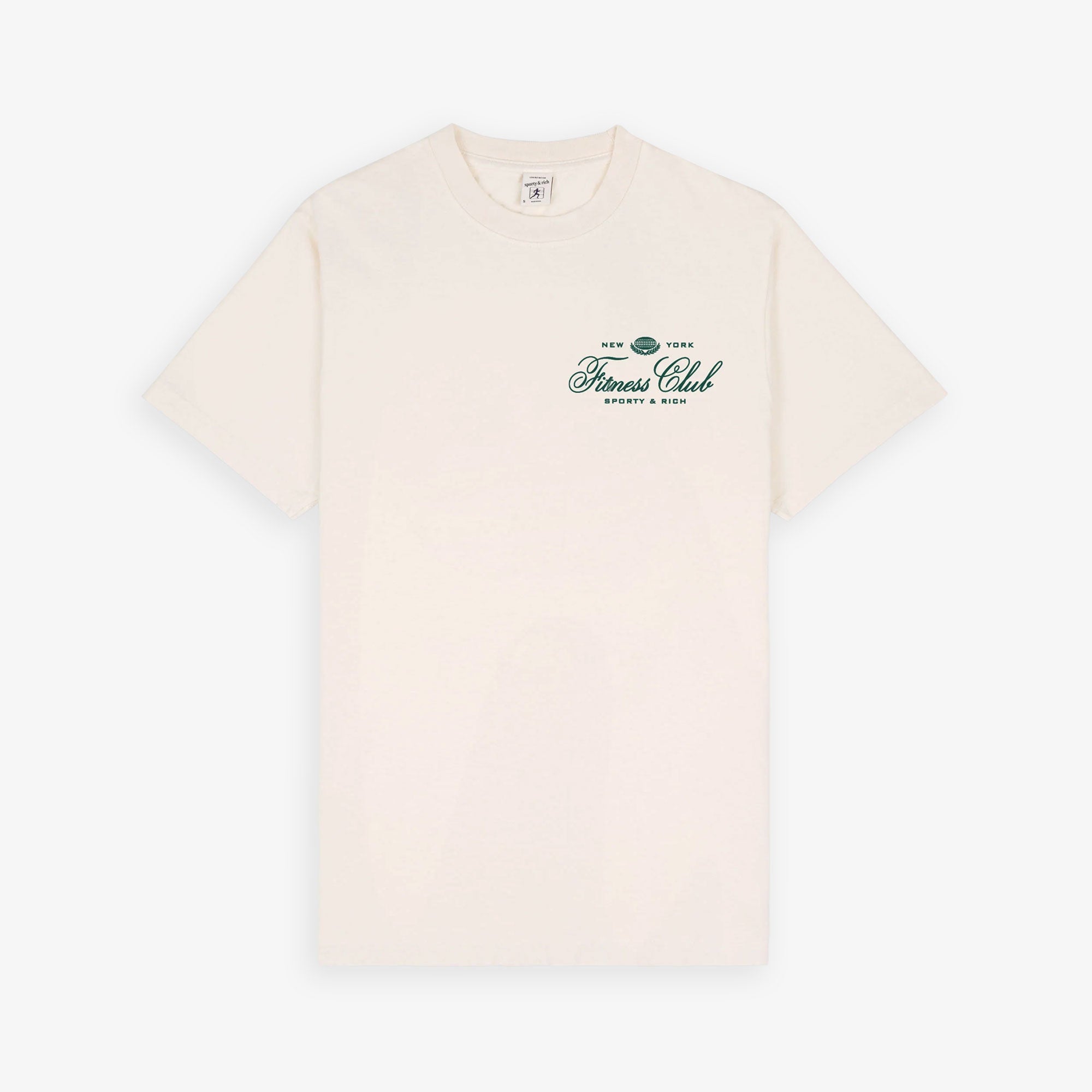 Sporty & Rich | Fitness World T-shirt { Cream/alpine