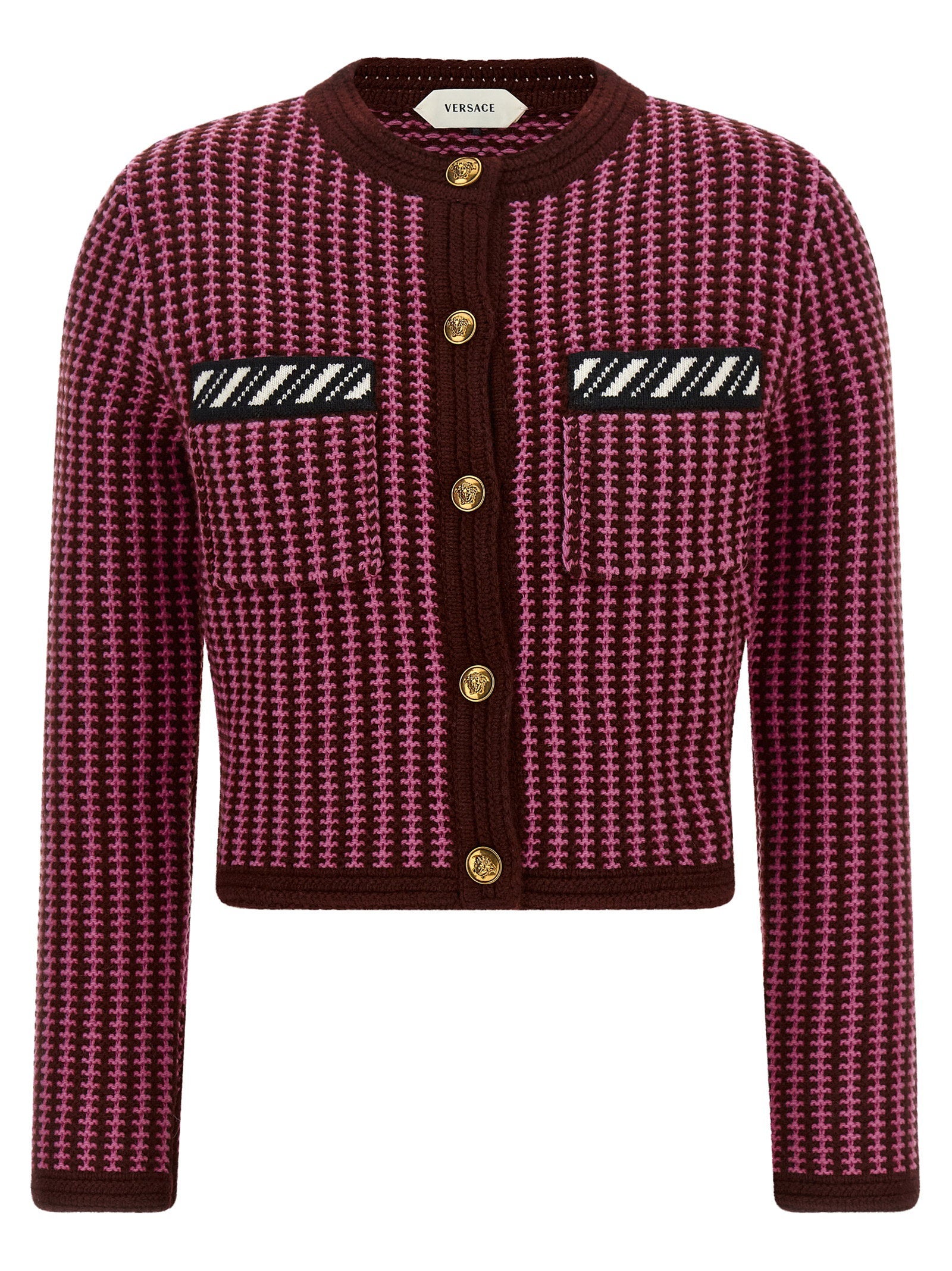 Versace Crochet Cardigan – 100% virgin wool