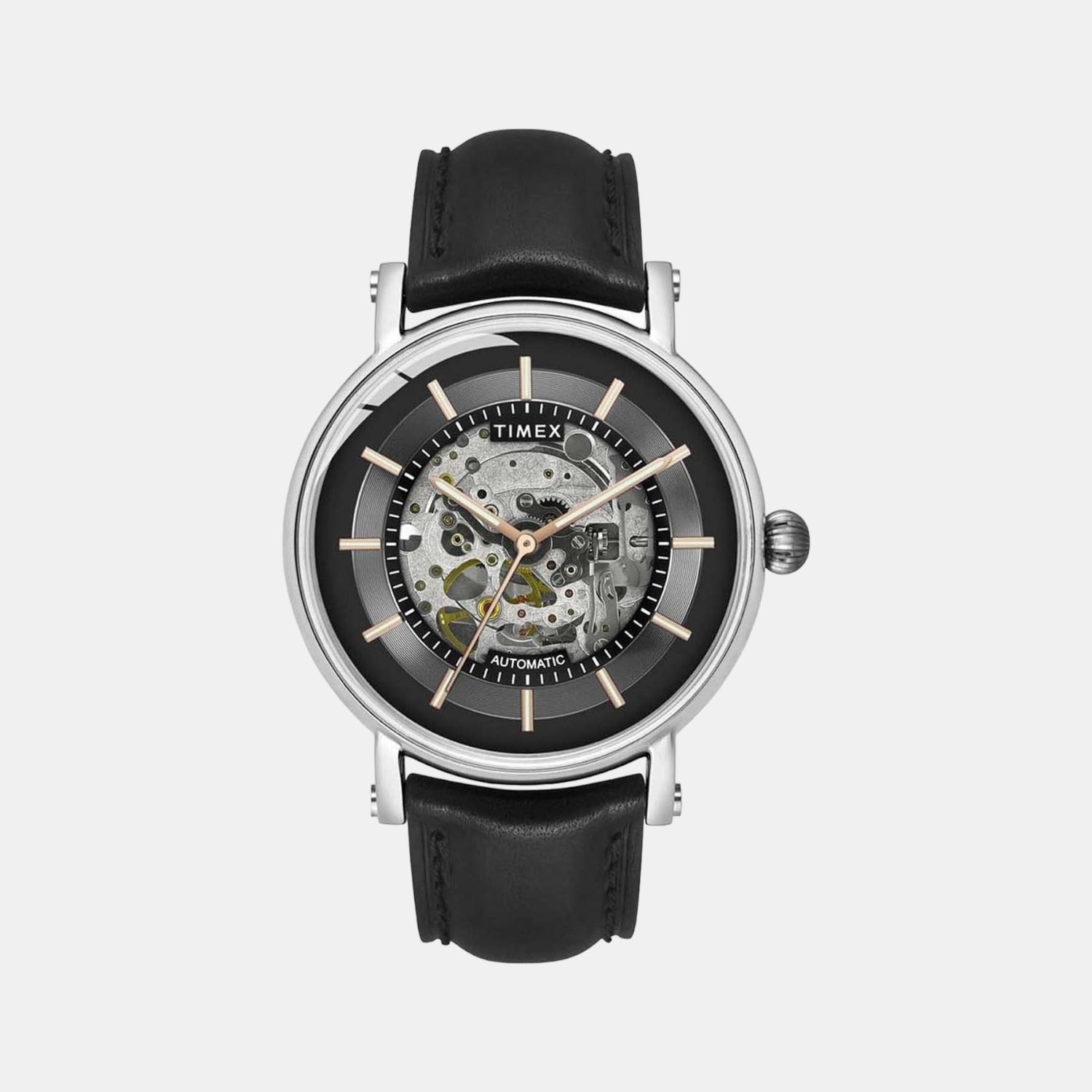 Timex E Class Men Automatic Black Dial Analog Leather Watch TWEG16716
