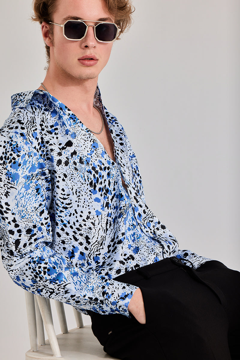 SNITCH Cheetard Blue Shirt - view 4
