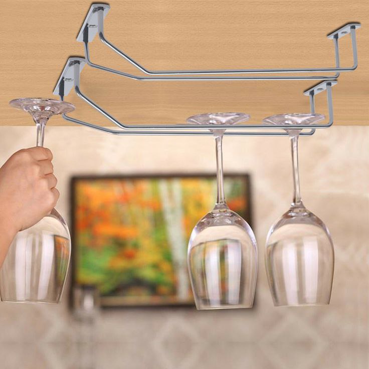 Catterton Hanging Stainless Steel Glass Rack (Pack Of 2)