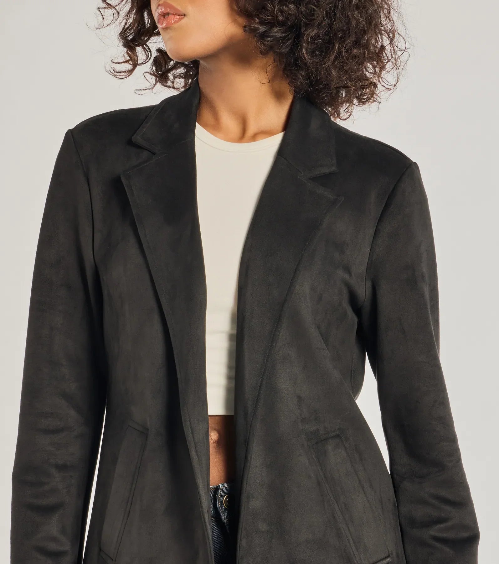 Windsor On The Move Faux Suede Long Blazer - view 4