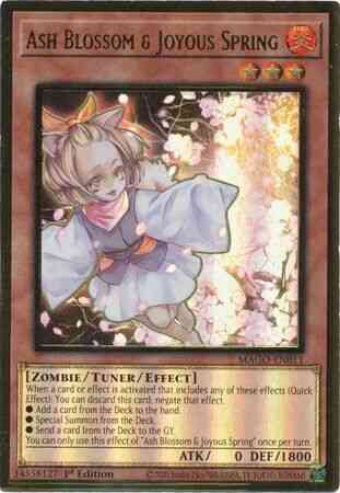 Ash blossom joyous – Yu-Gi-Oh! Ash Blossom & Joyous Spring - MAGO-EN011 - Premium Gold Rare - 1st Edition