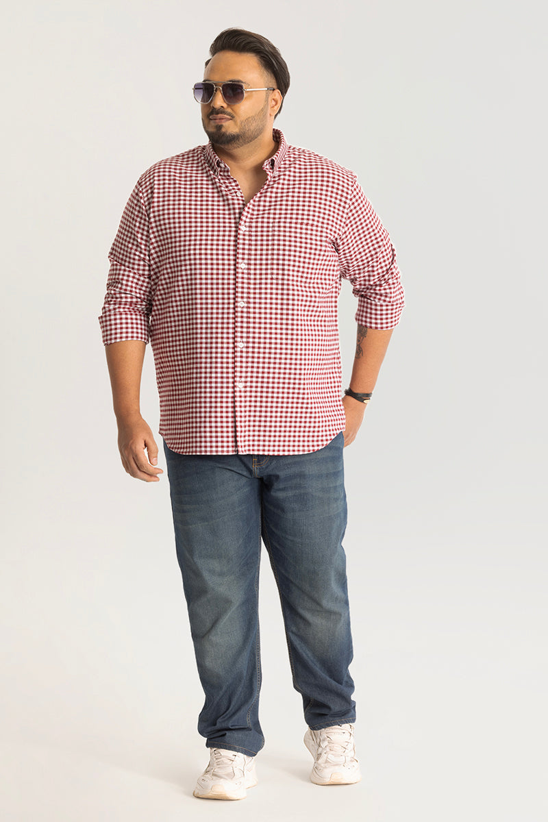SNITCH Red Oxford Checks Shirt - view 3