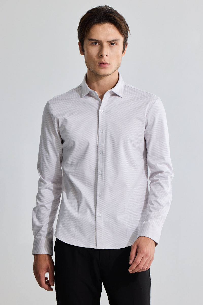 SNITCH EasyFlex Self Design Grey Shirt - view 5