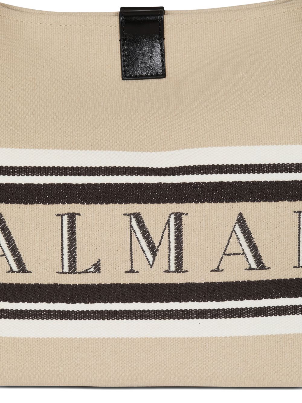 Balmain Medium Release Shopper Bag In Canvas And Calfskin - view 4