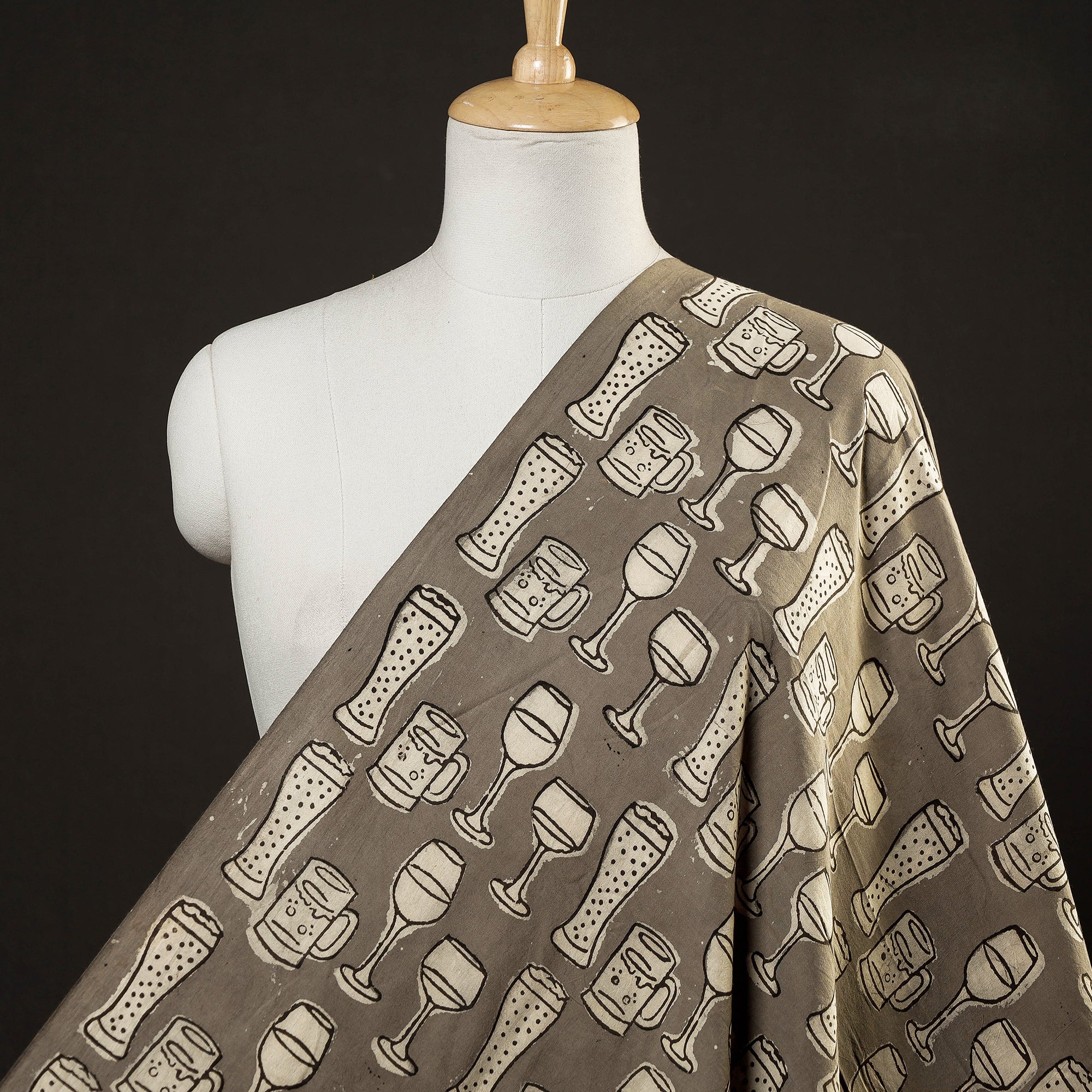 BINDAAS UNLIMITED Brown - Bindaas Hand Block Print Cotton Natural Dyed Fabric
