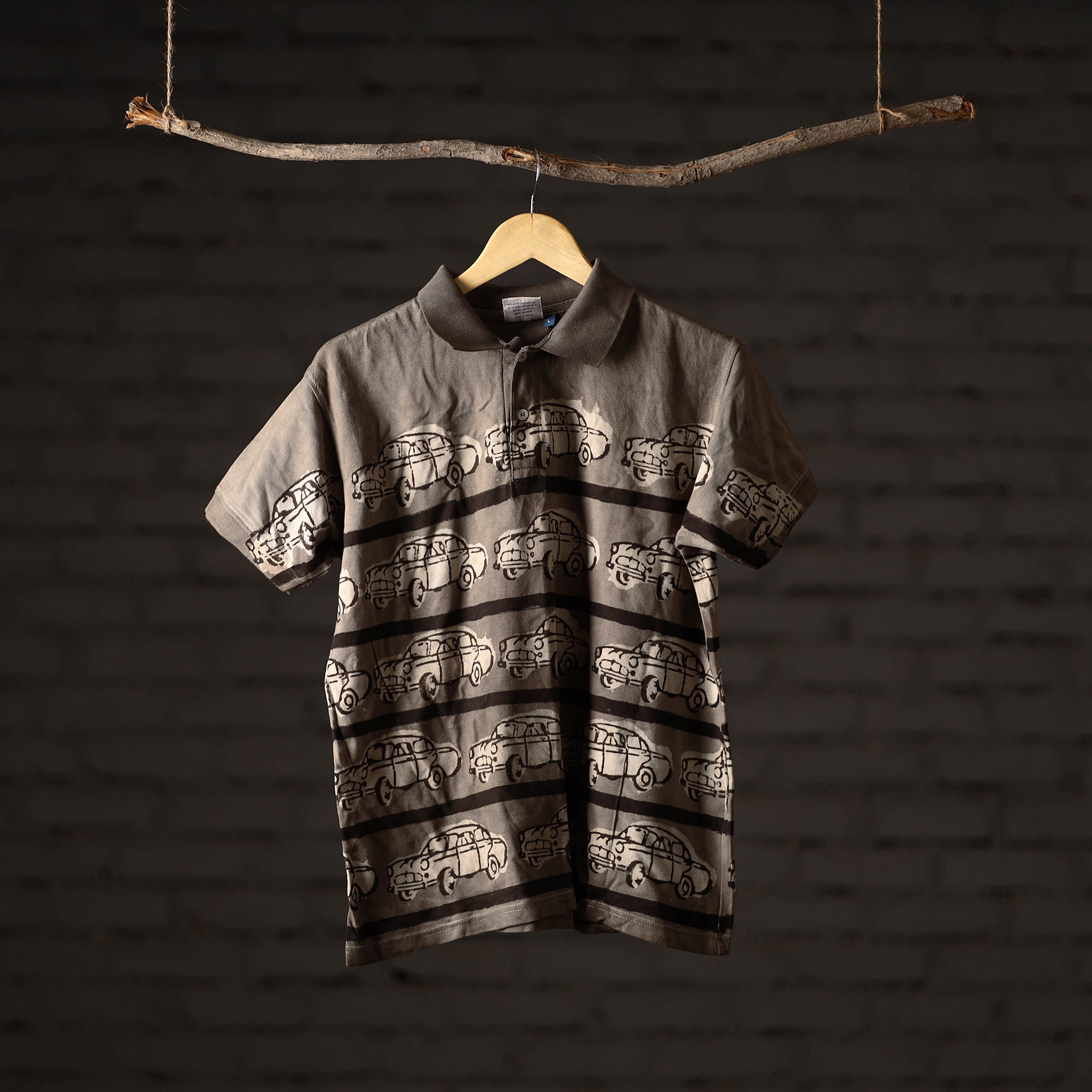 BINDAAS UNLIMITED Bindaas Block Art Printed Cotton Unisex Polo Collar T-shirt 63